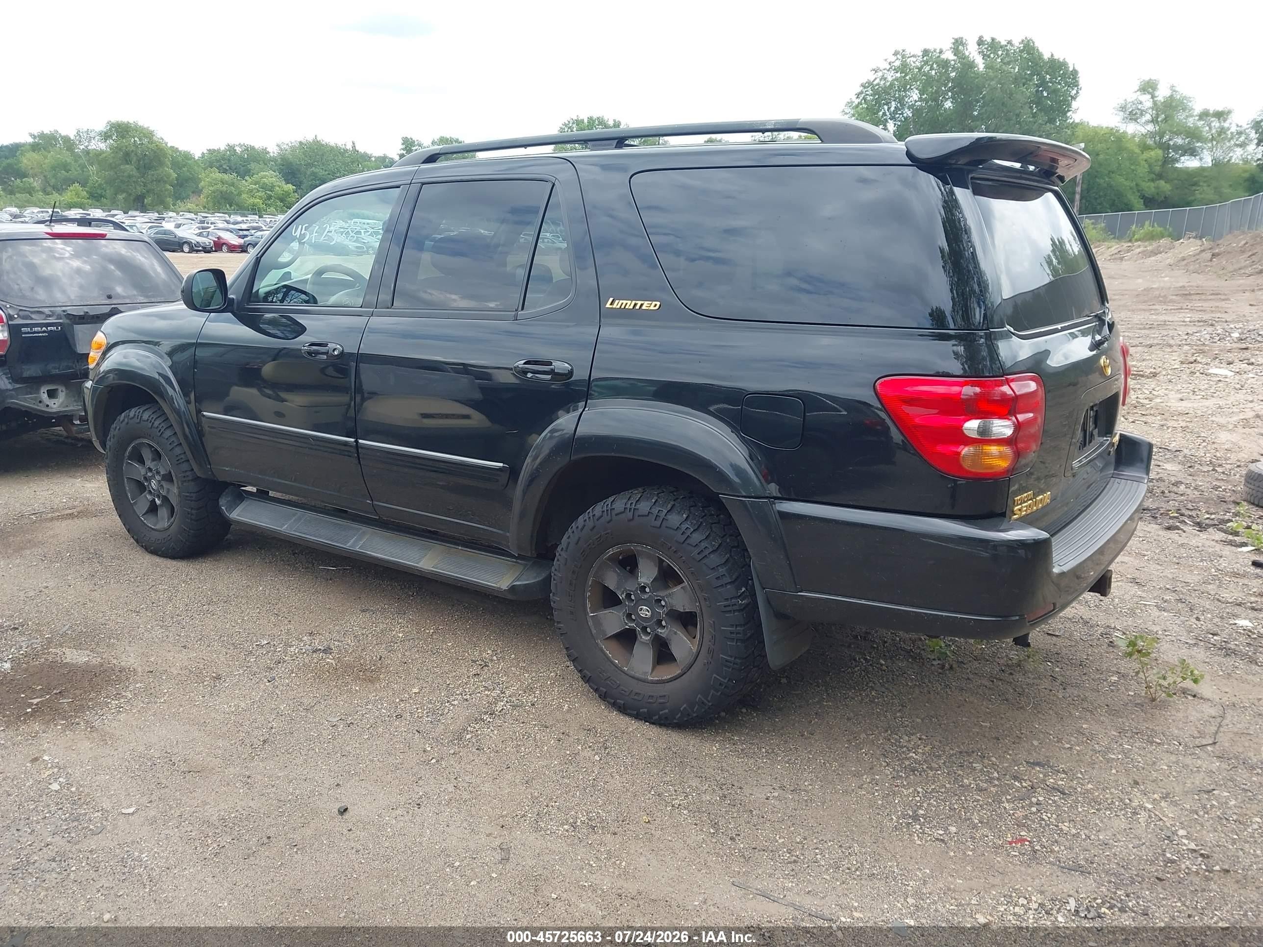 2004 Toyota Sequoia Limited V8 Black vin: 5TDBT48A04S233593