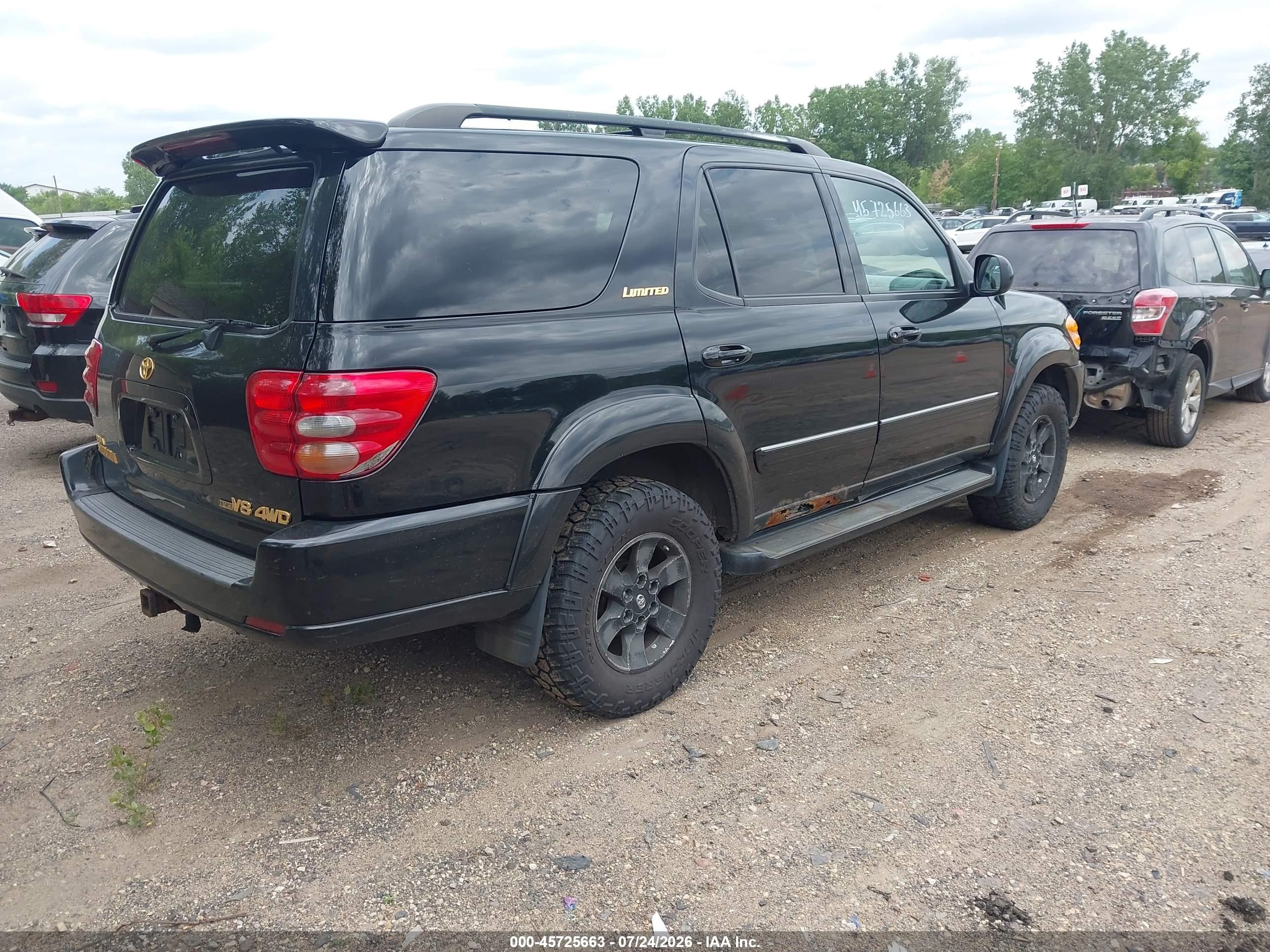 2004 Toyota Sequoia Limited V8 Black vin: 5TDBT48A04S233593