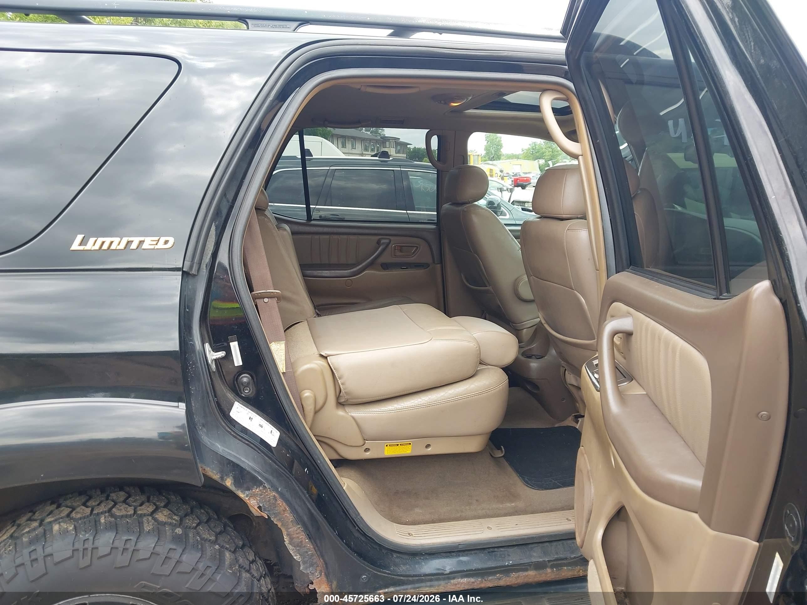 2004 Toyota Sequoia Limited V8 Black vin: 5TDBT48A04S233593