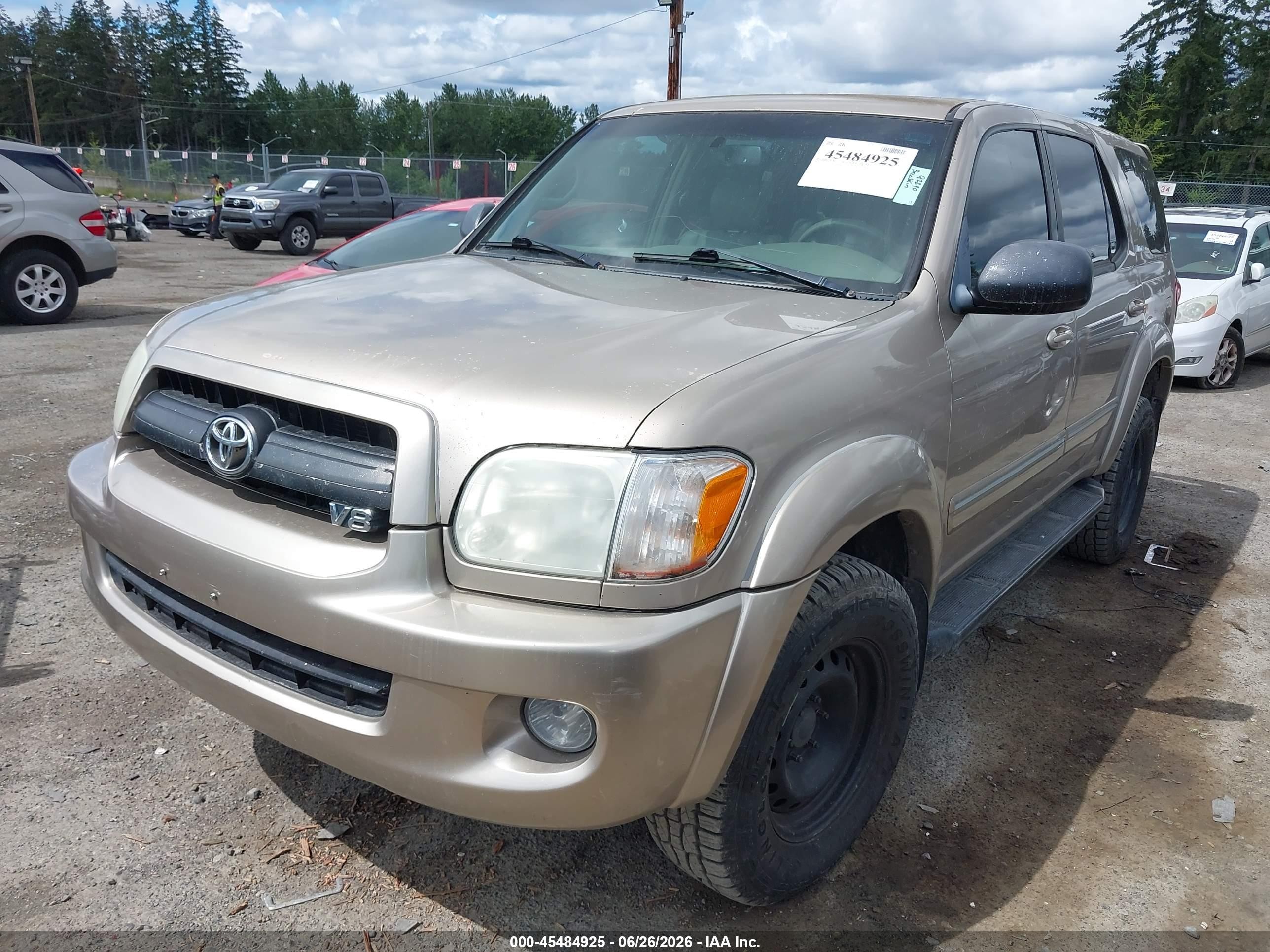 2007 Toyota Sequoia Limited Gold vin: 5TDBT48A07S282913