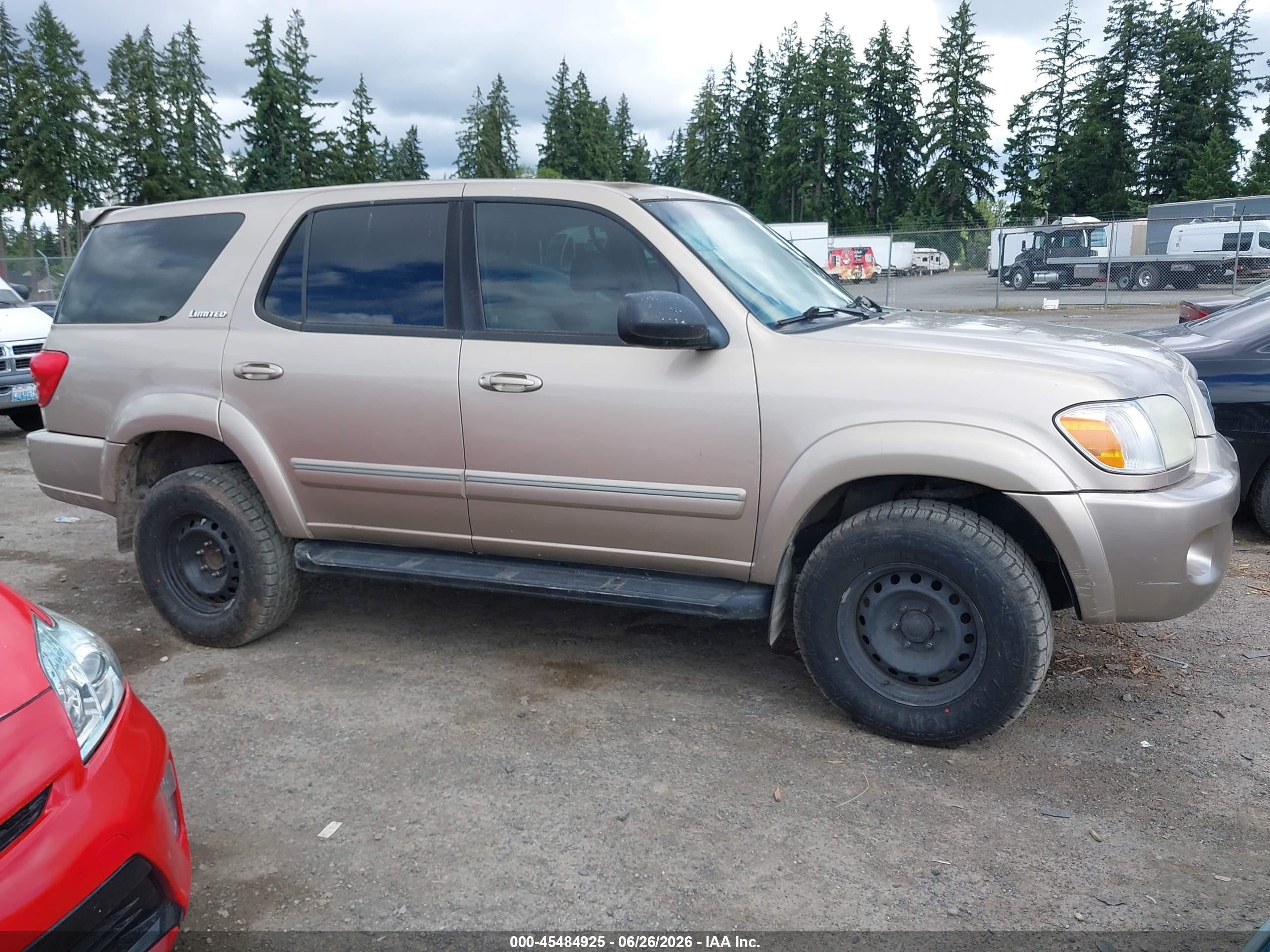 2007 Toyota Sequoia Limited Gold vin: 5TDBT48A07S282913