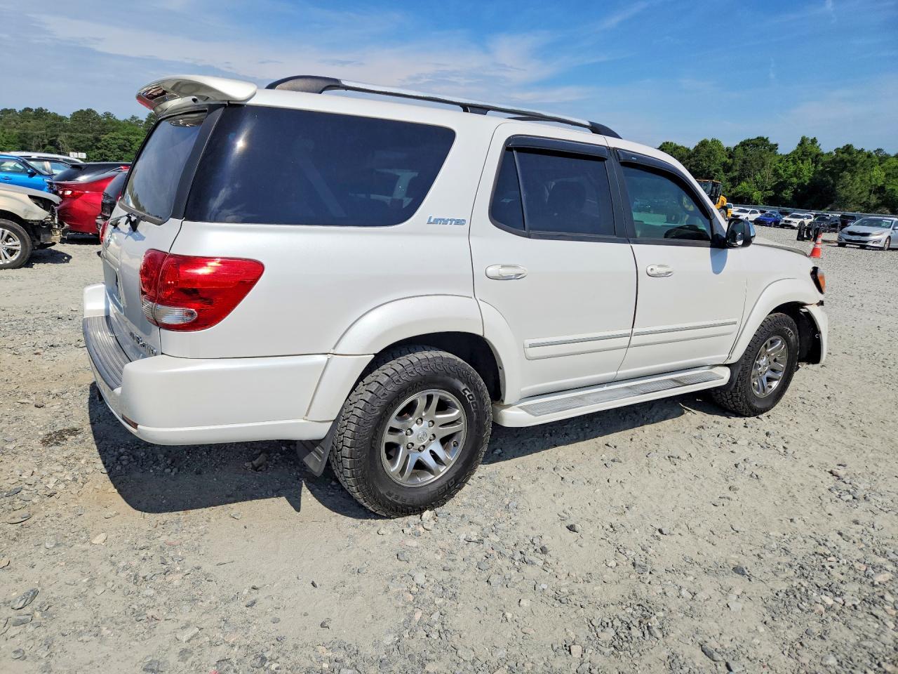 2007 Toyota Sequoia Limited White vin: 5TDBT48A07S284452