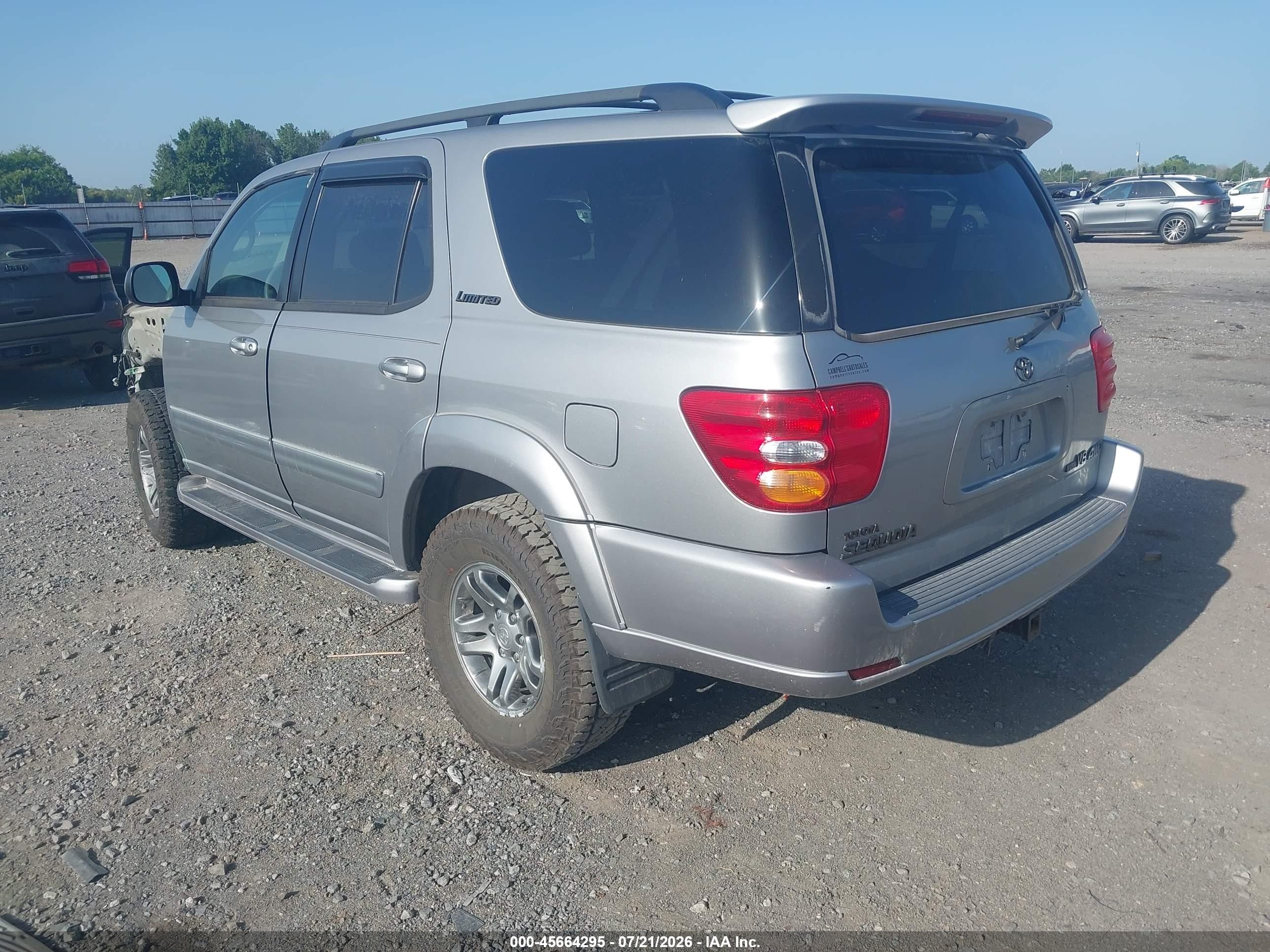 2003 Toyota Sequoia Limited V8 Silver vin: 5TDBT48A13S190171