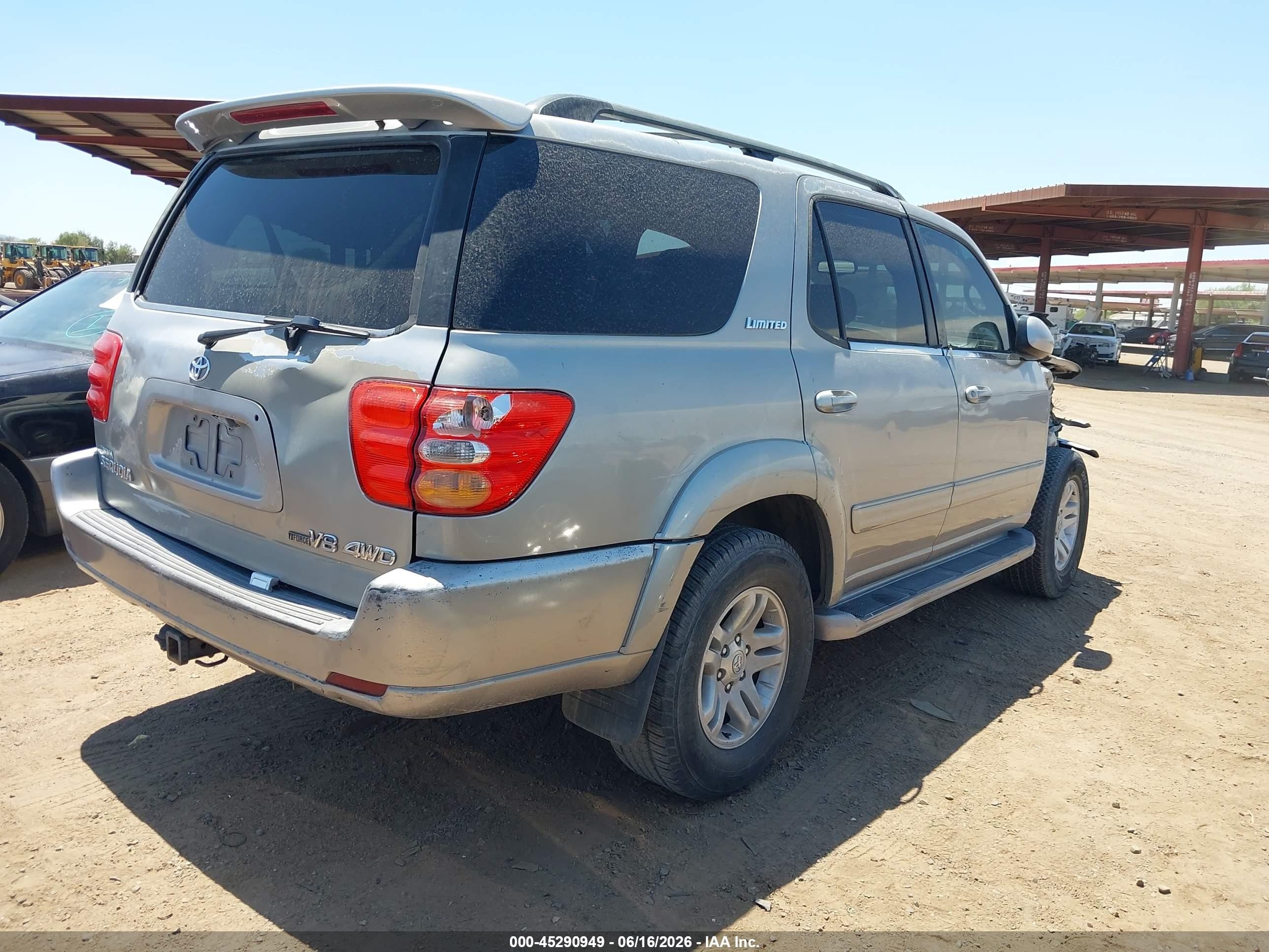2003 Toyota Sequoia Limited V8 Silver vin: 5TDBT48A13S196195