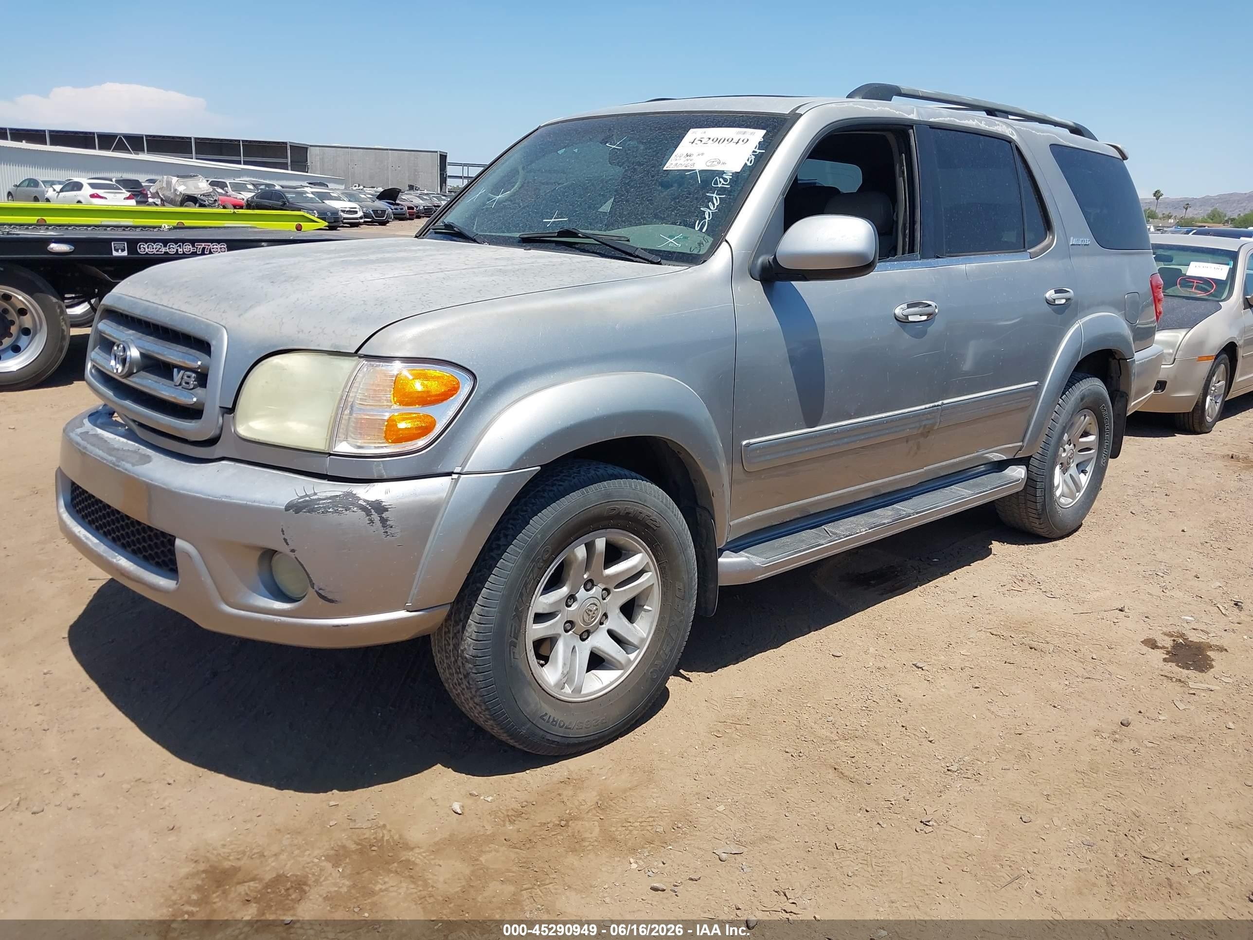 2003 Toyota Sequoia Limited V8 Silver vin: 5TDBT48A13S196195