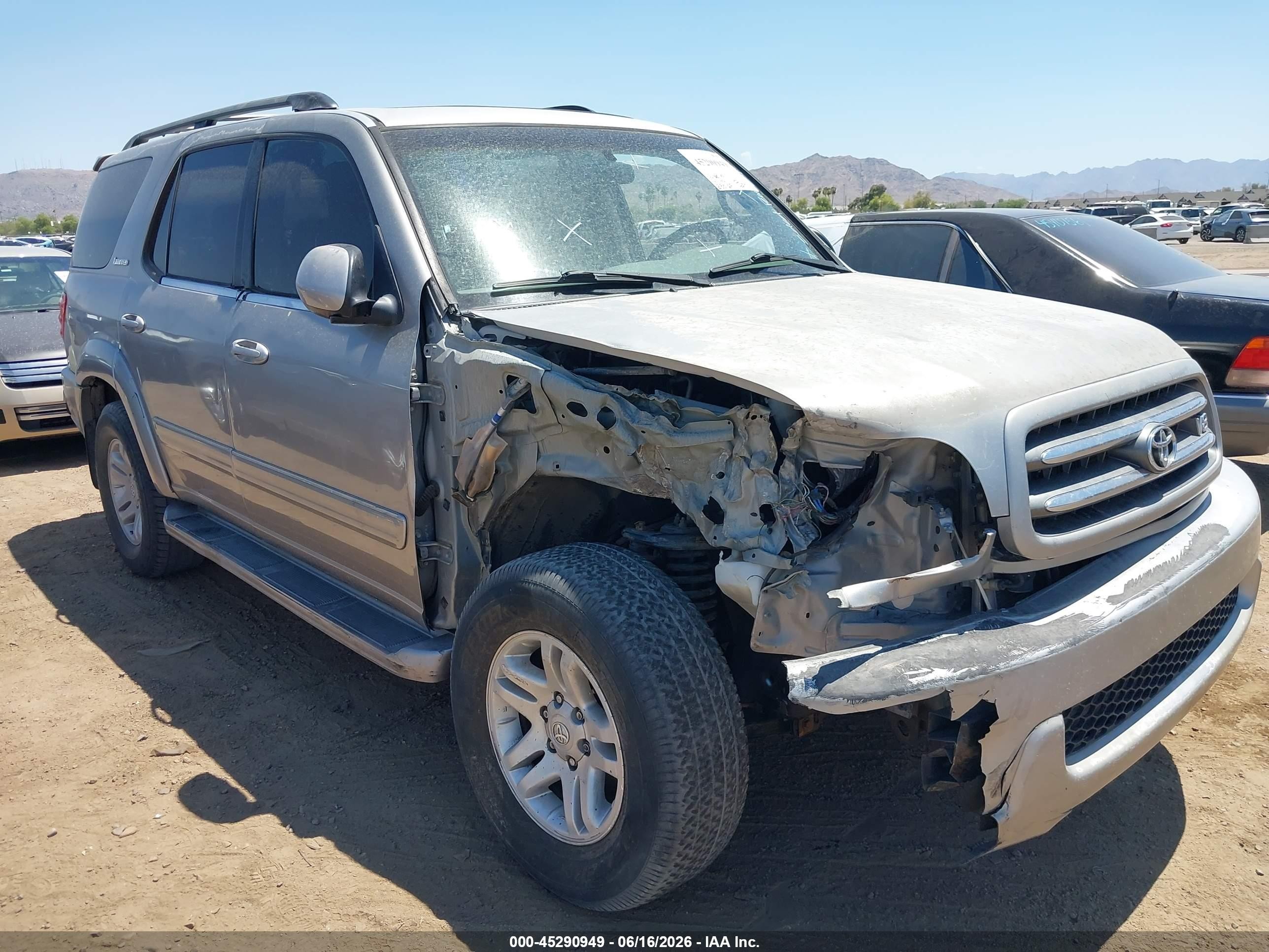 2003 Toyota Sequoia Limited V8 Silver vin: 5TDBT48A13S196195