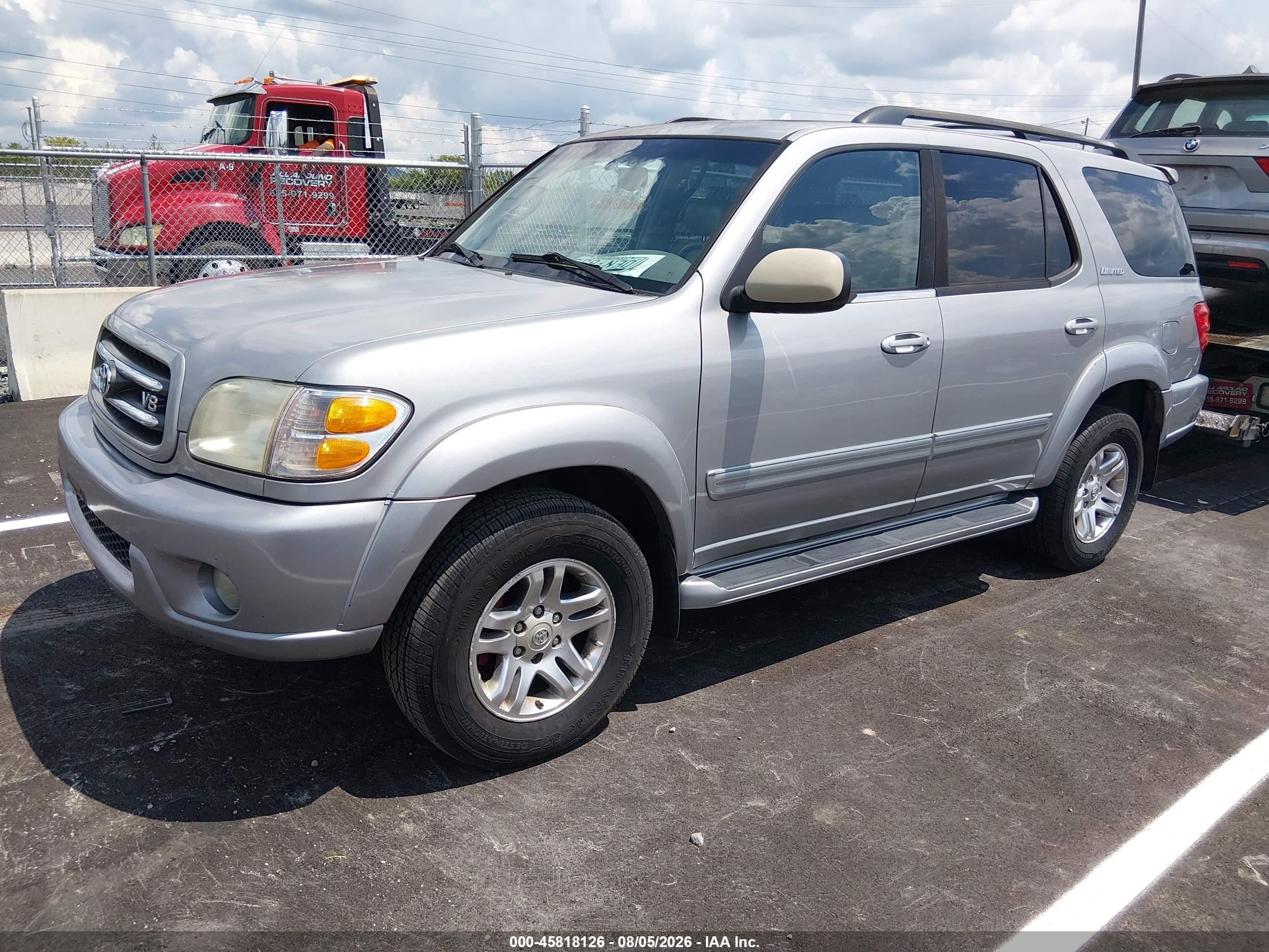 2004 Toyota Sequoia Limited V8 Silver vin: 5TDBT48A14S227320