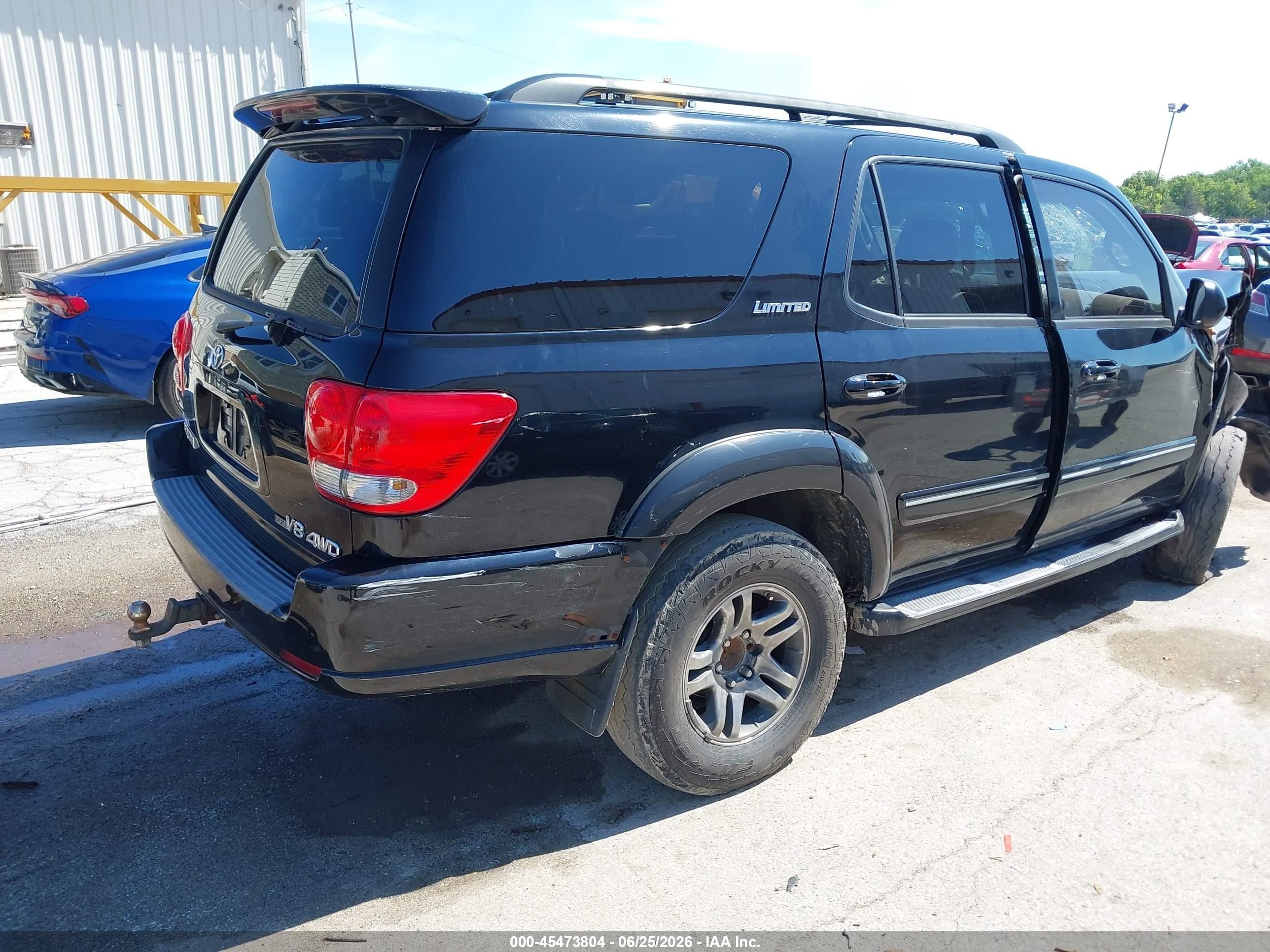 2006 Toyota Sequoia Limited V8 Black vin: 5TDBT48A16S265729