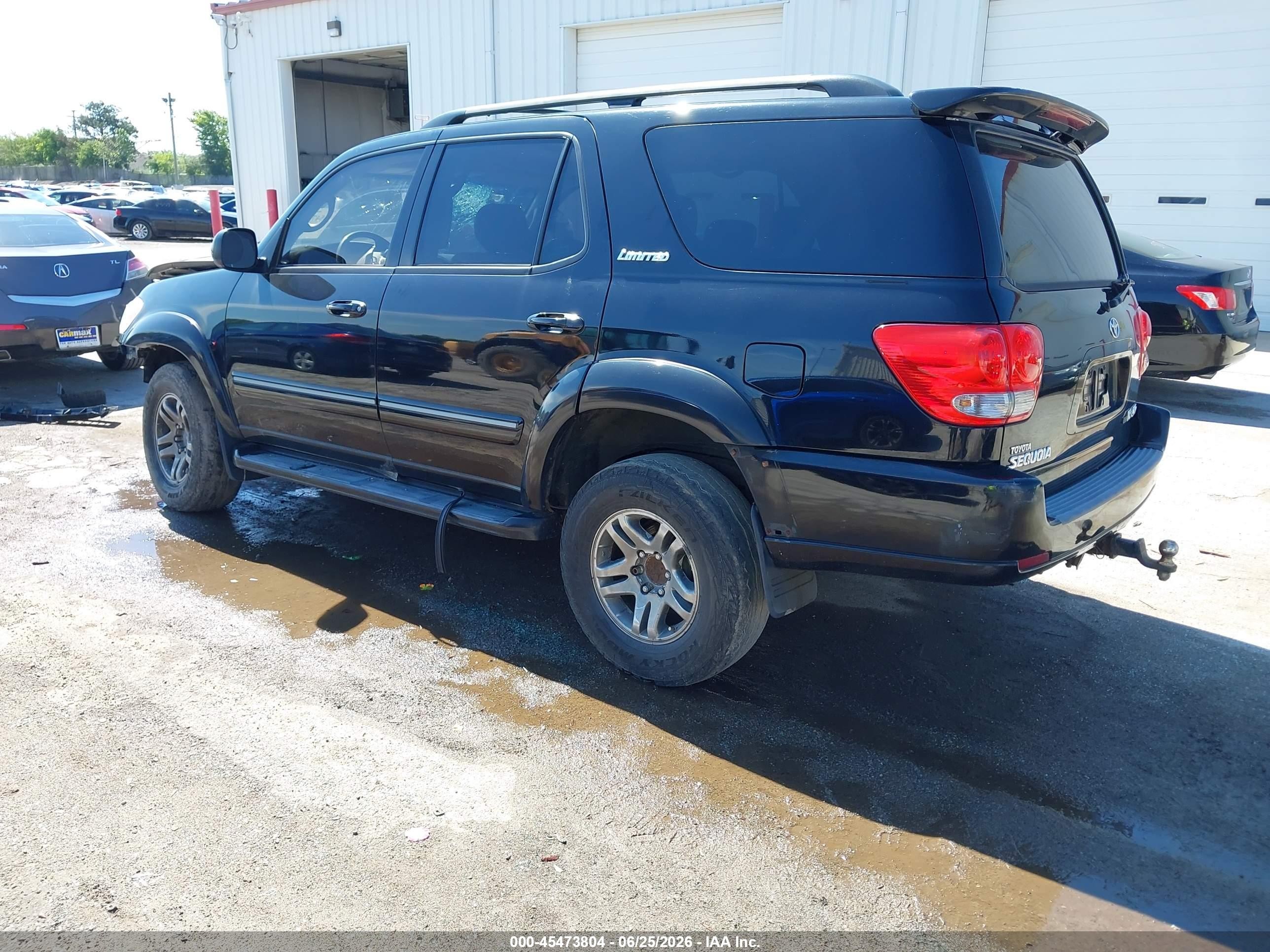 2006 Toyota Sequoia Limited V8 Black vin: 5TDBT48A16S265729