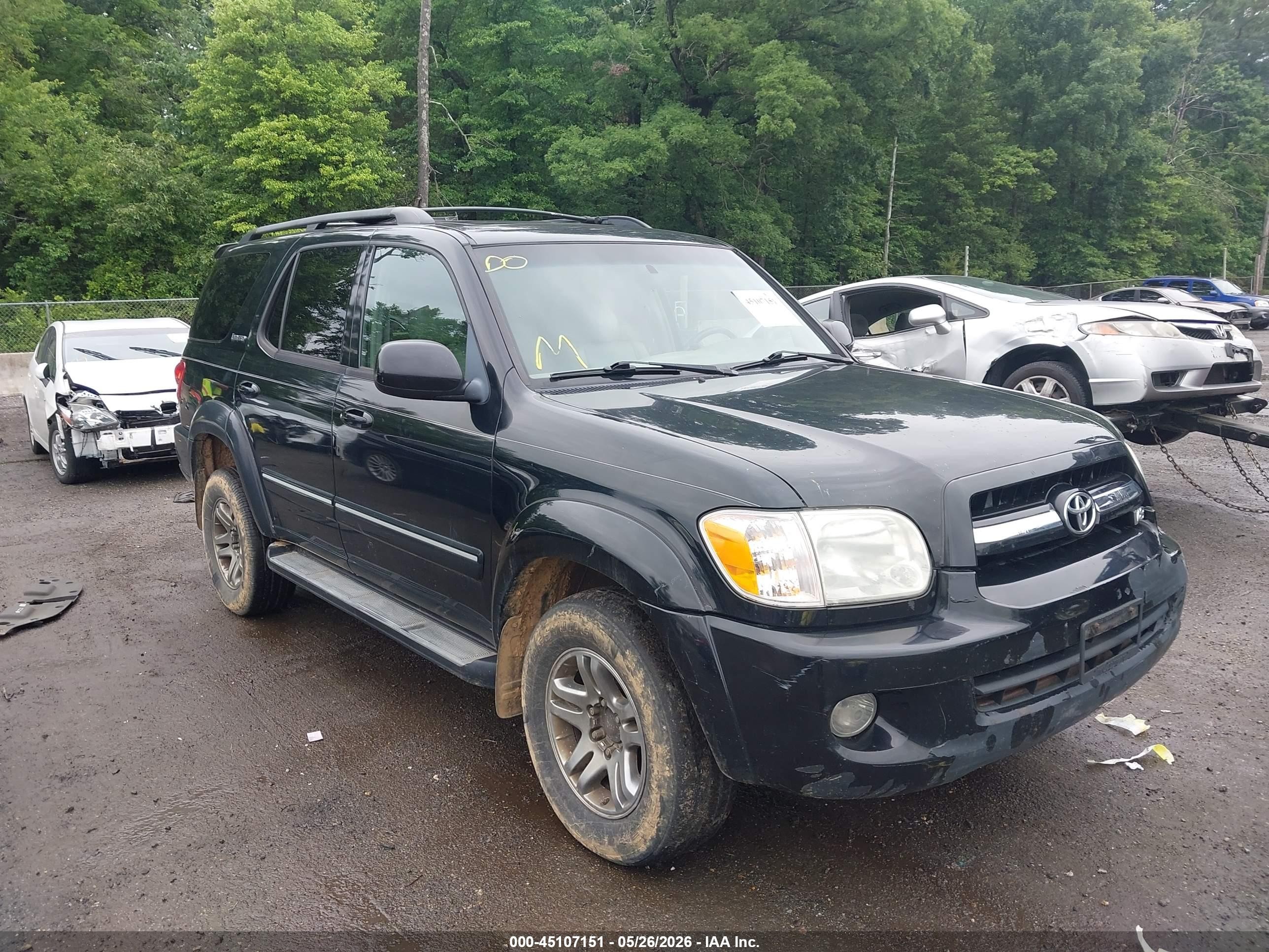 2006 Toyota Sequoia Limited V8 Black vin: 5TDBT48A16S266167