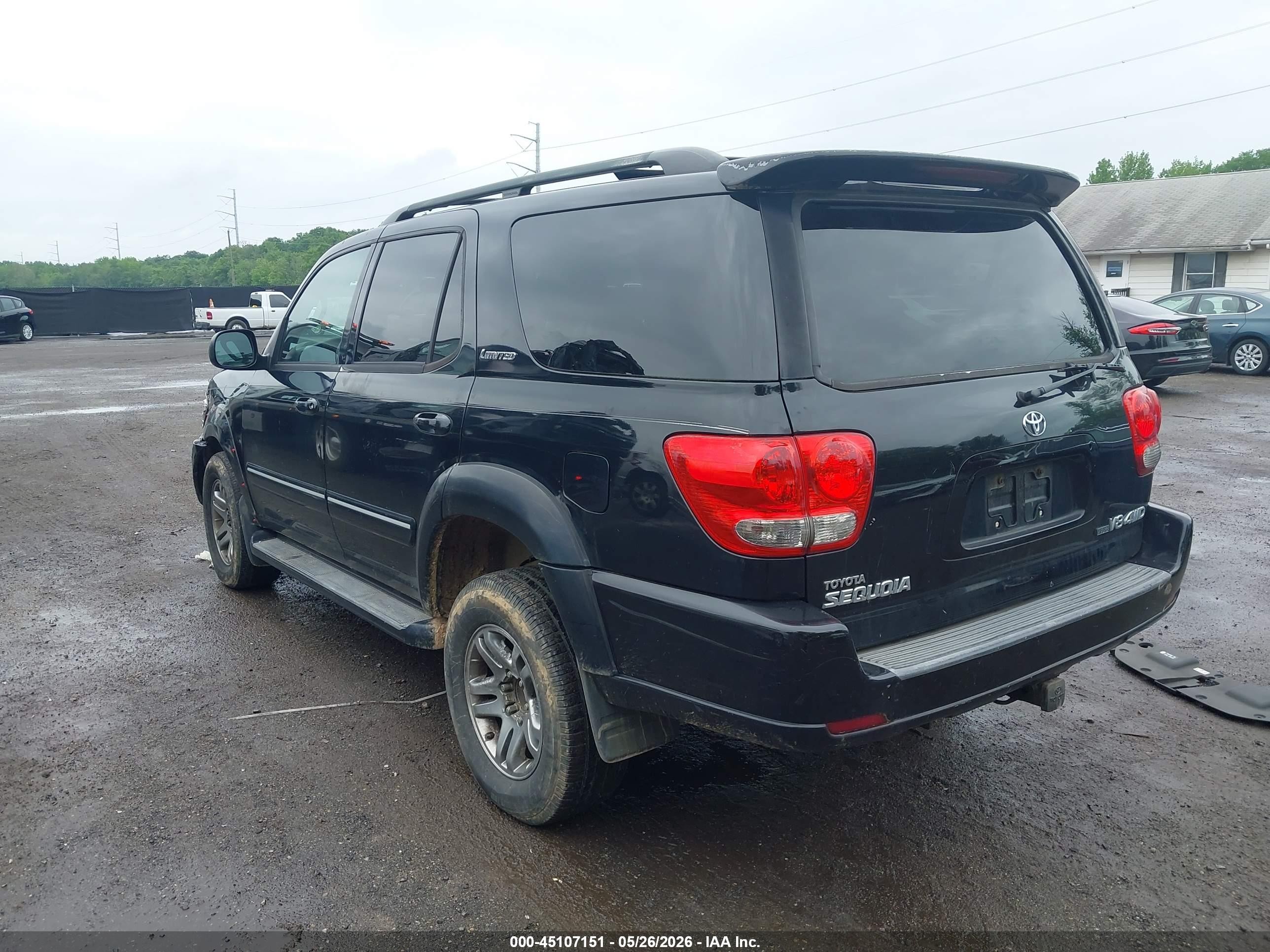 2006 Toyota Sequoia Limited V8 Black vin: 5TDBT48A16S266167