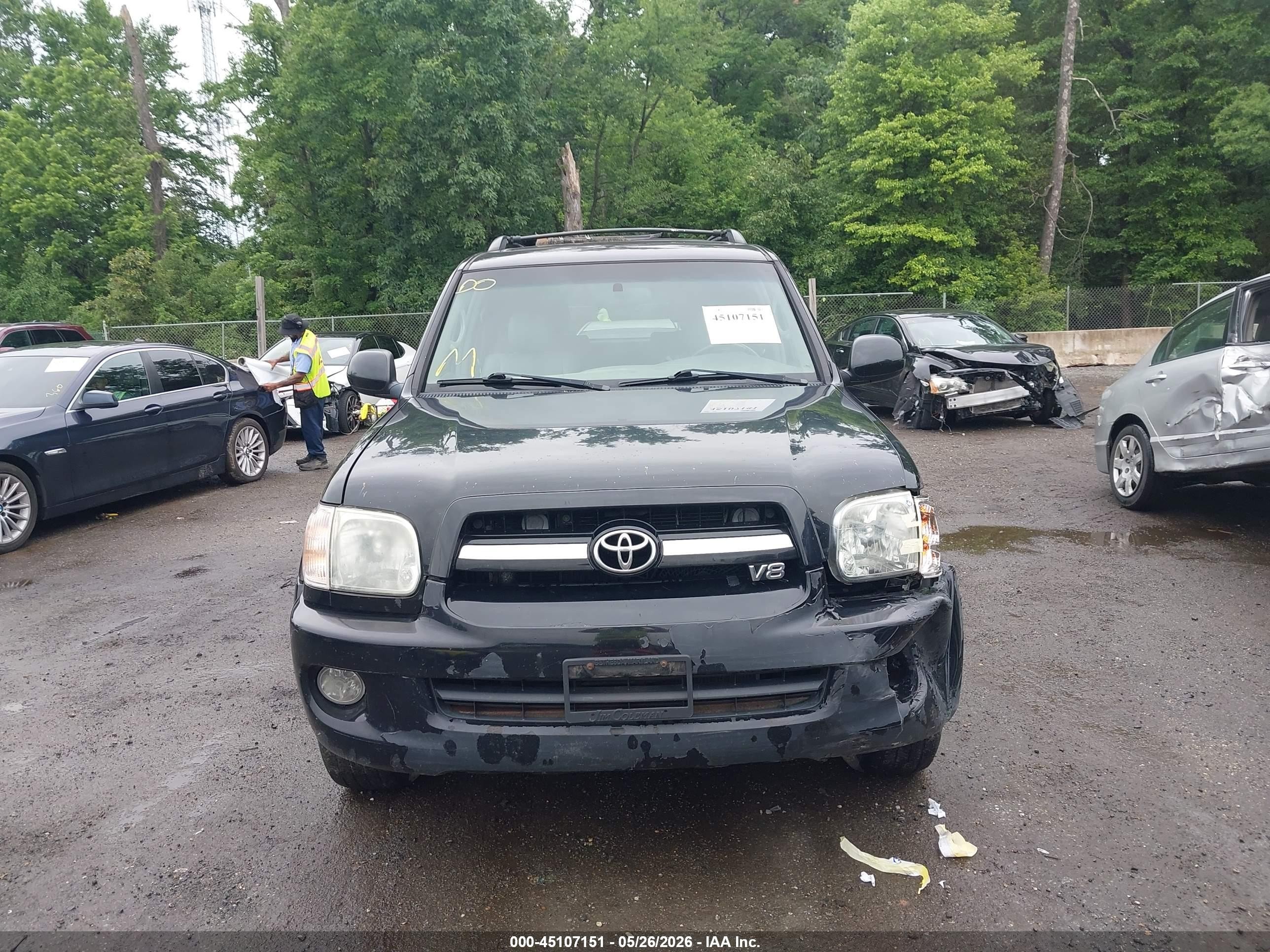 2006 Toyota Sequoia Limited V8 Black vin: 5TDBT48A16S266167