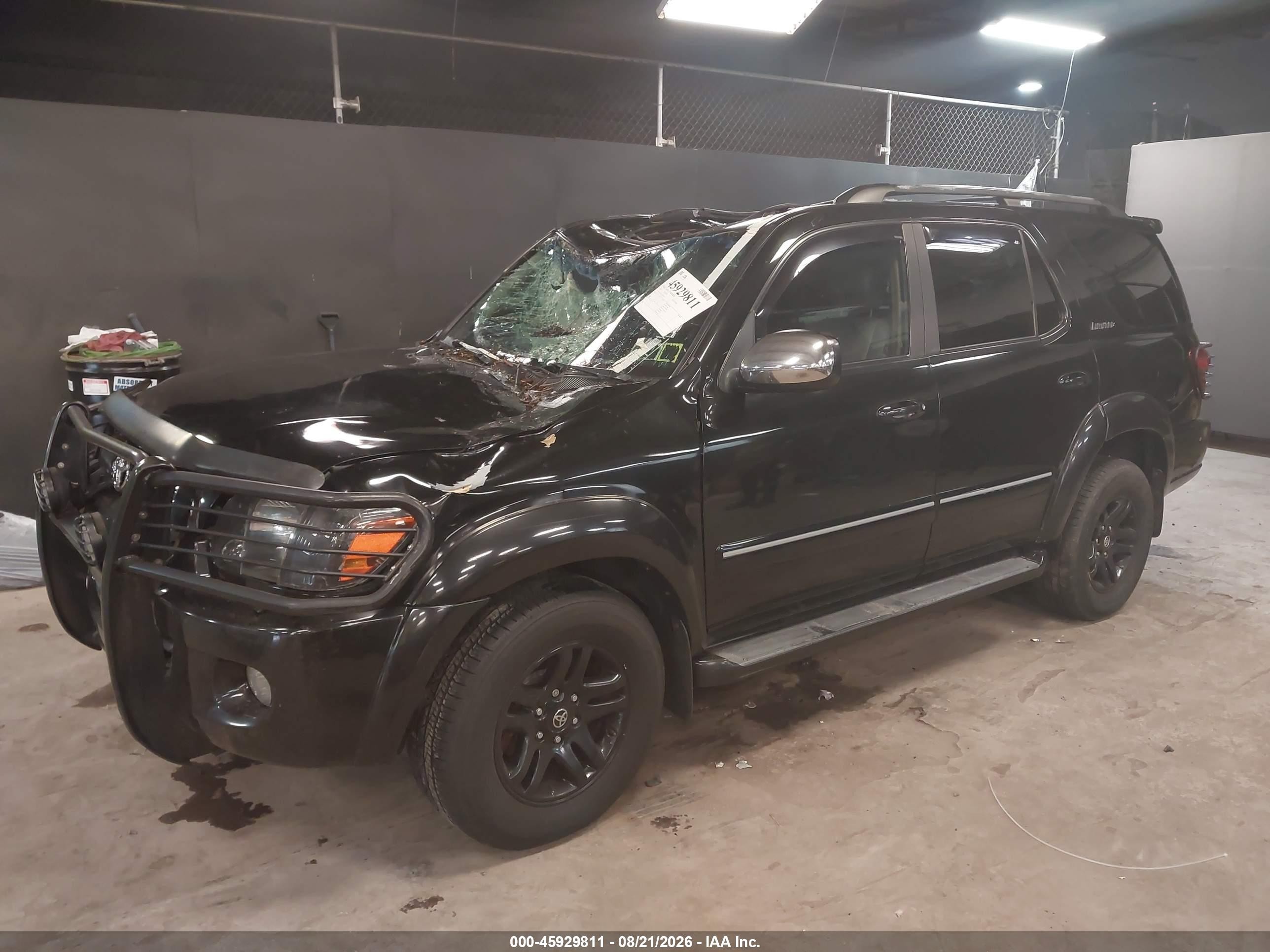 2007 Toyota Sequoia Limited Black vin: 5TDBT48A17S287005