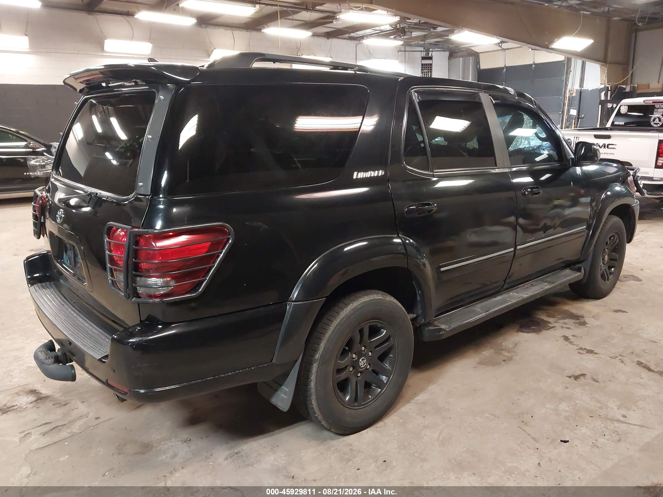2007 Toyota Sequoia Limited Black vin: 5TDBT48A17S287005