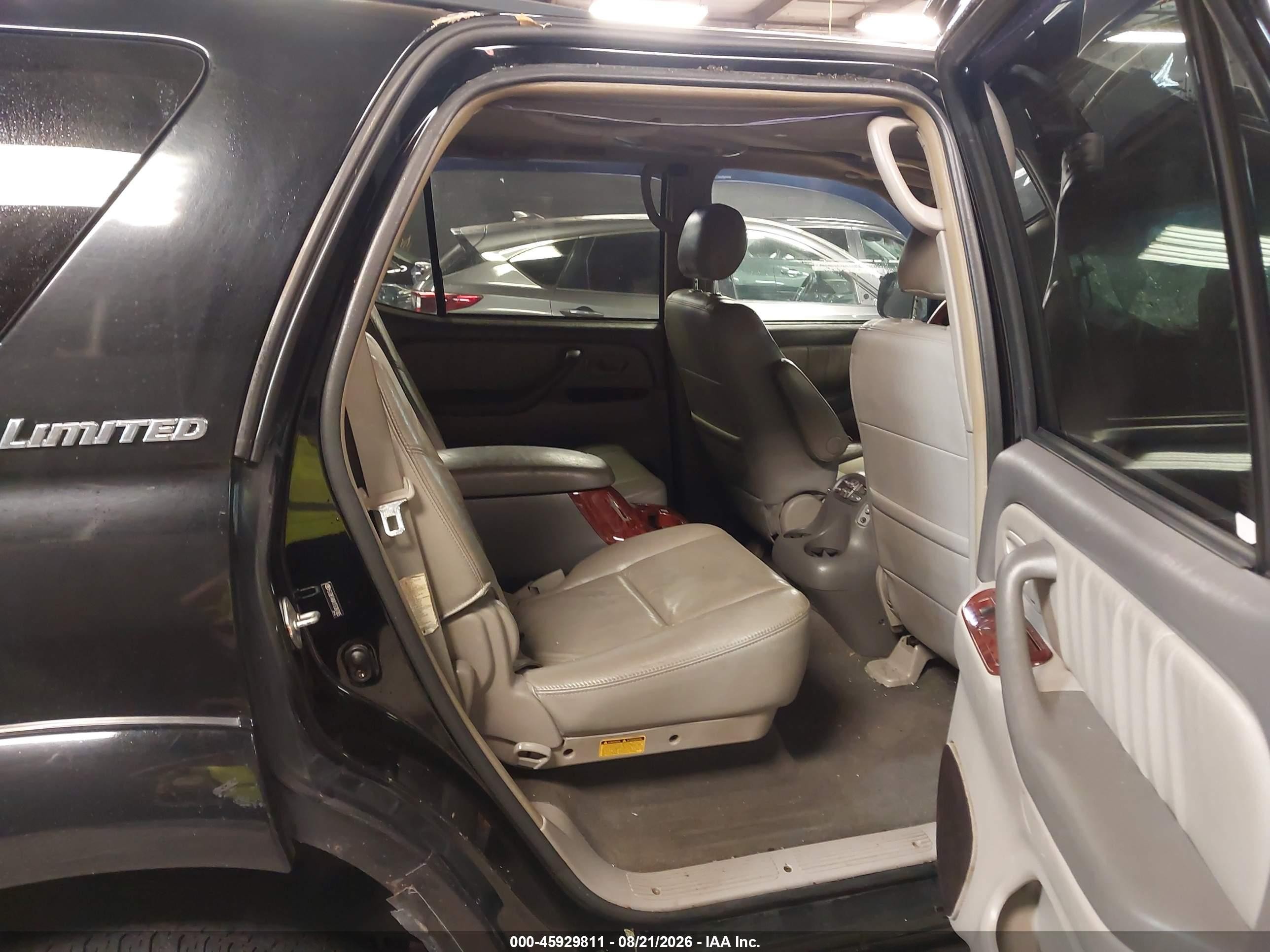 2007 Toyota Sequoia Limited Black vin: 5TDBT48A17S287005