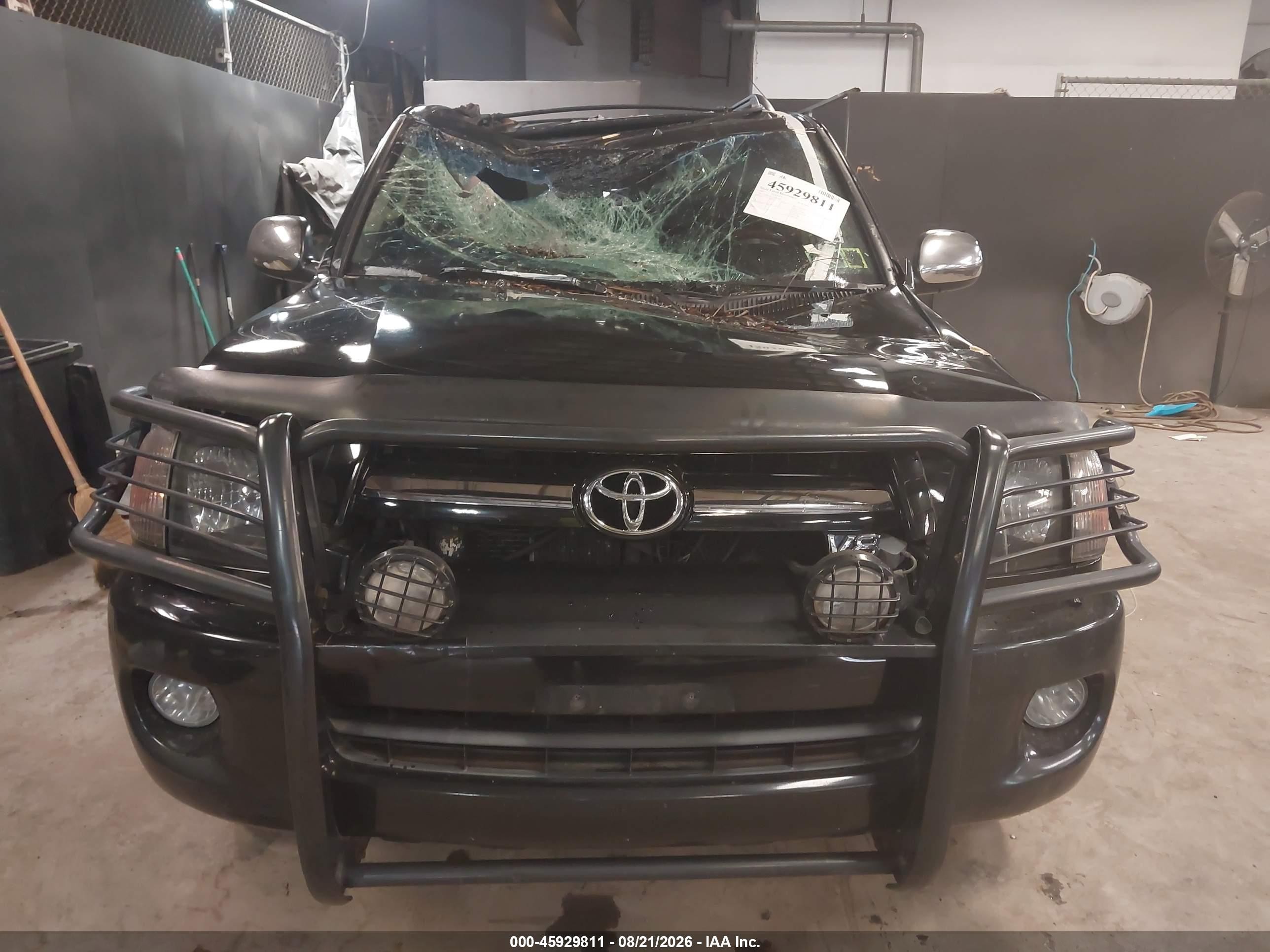 2007 Toyota Sequoia Limited Black vin: 5TDBT48A17S287005