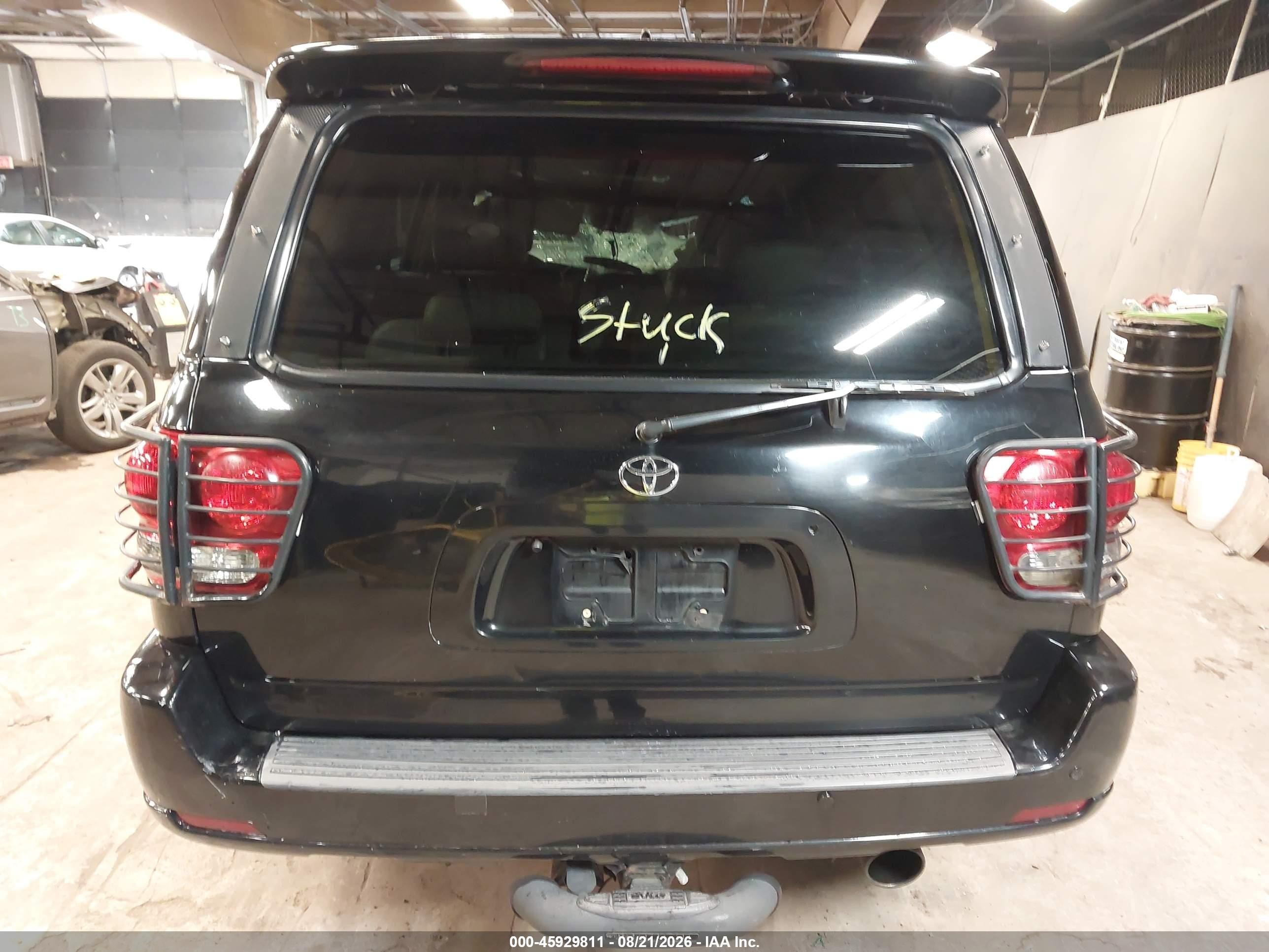 2007 Toyota Sequoia Limited Black vin: 5TDBT48A17S287005