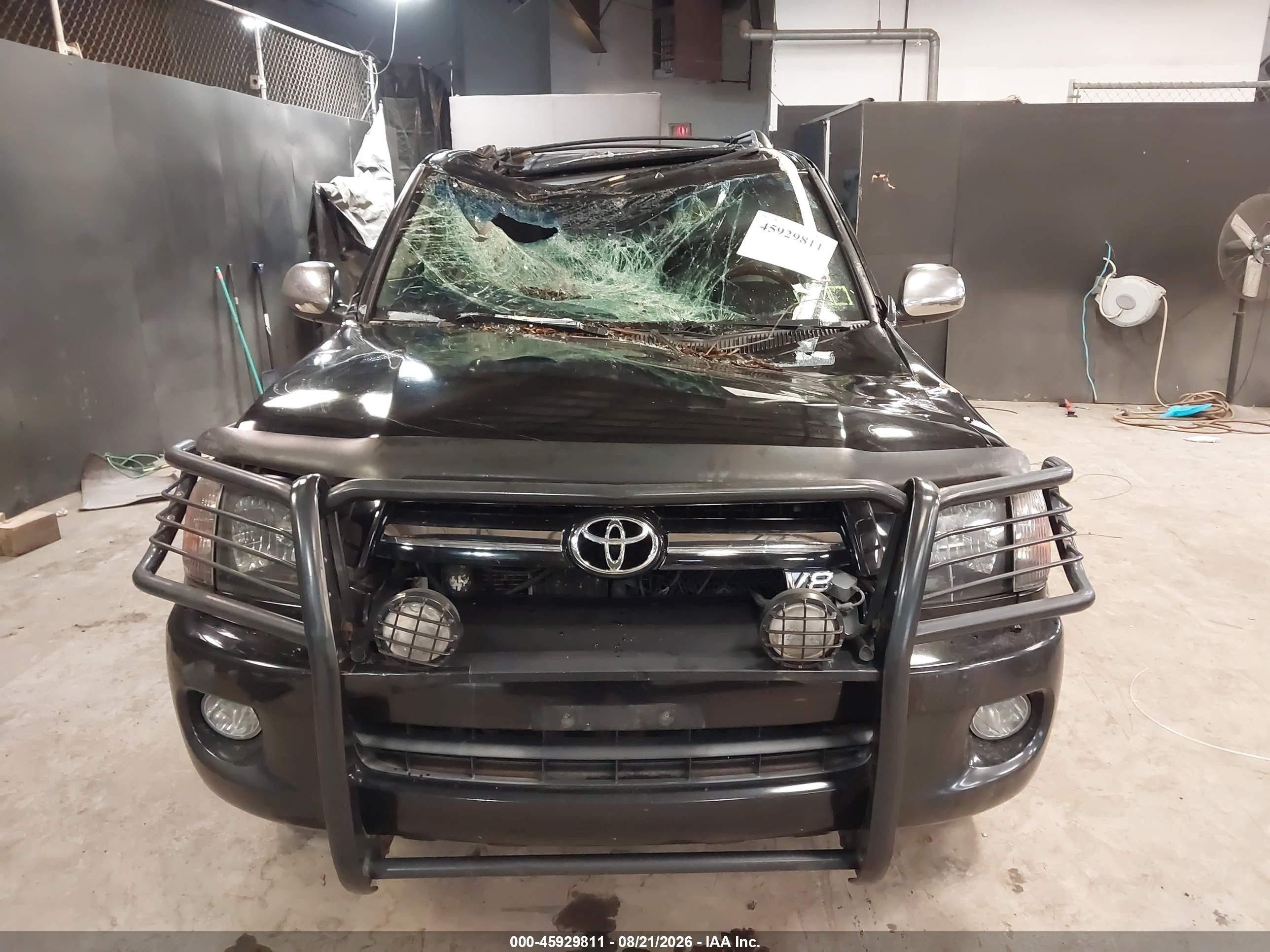2007 Toyota Sequoia Limited Black vin: 5TDBT48A17S287005