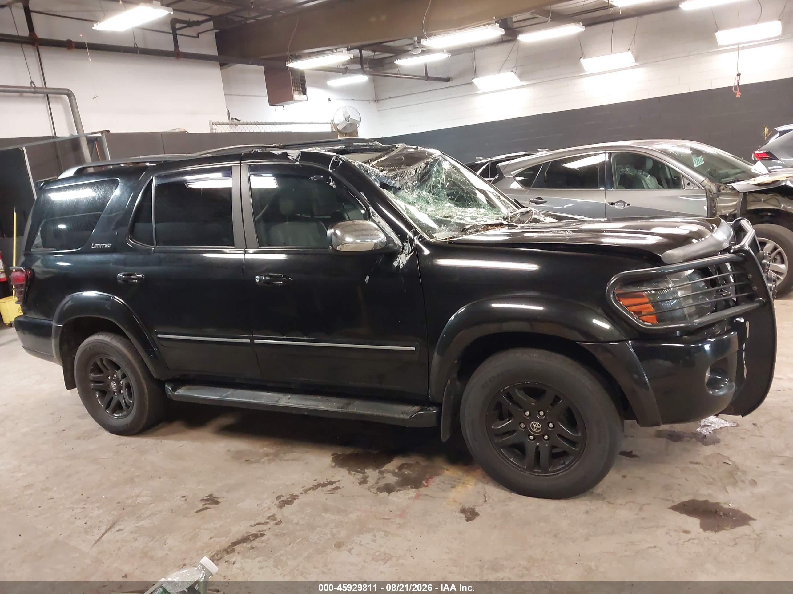 2007 Toyota Sequoia Limited Black vin: 5TDBT48A17S287005