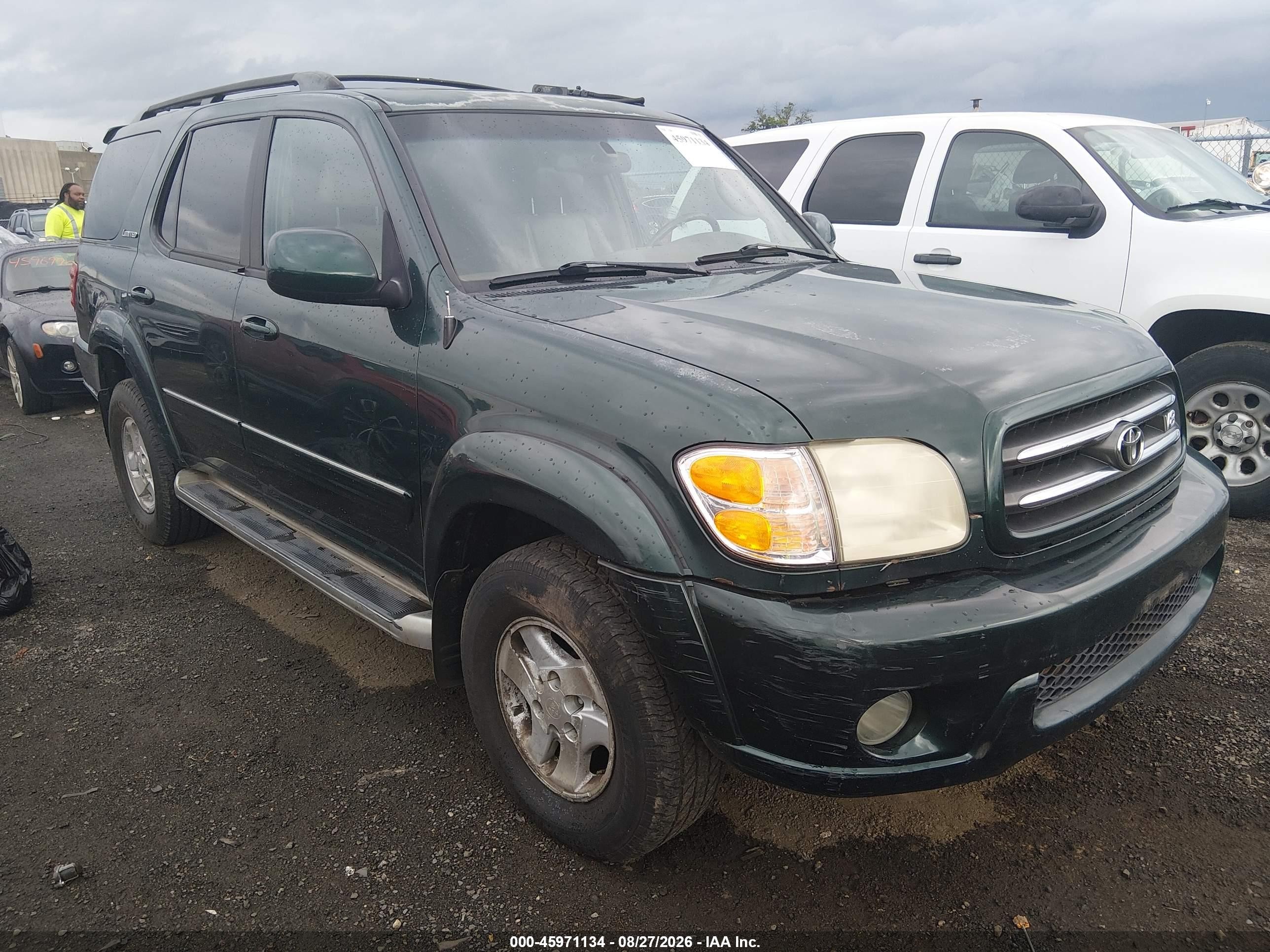 2002 Toyota Sequoia Limited V8 Green vin: 5TDBT48A22S076811