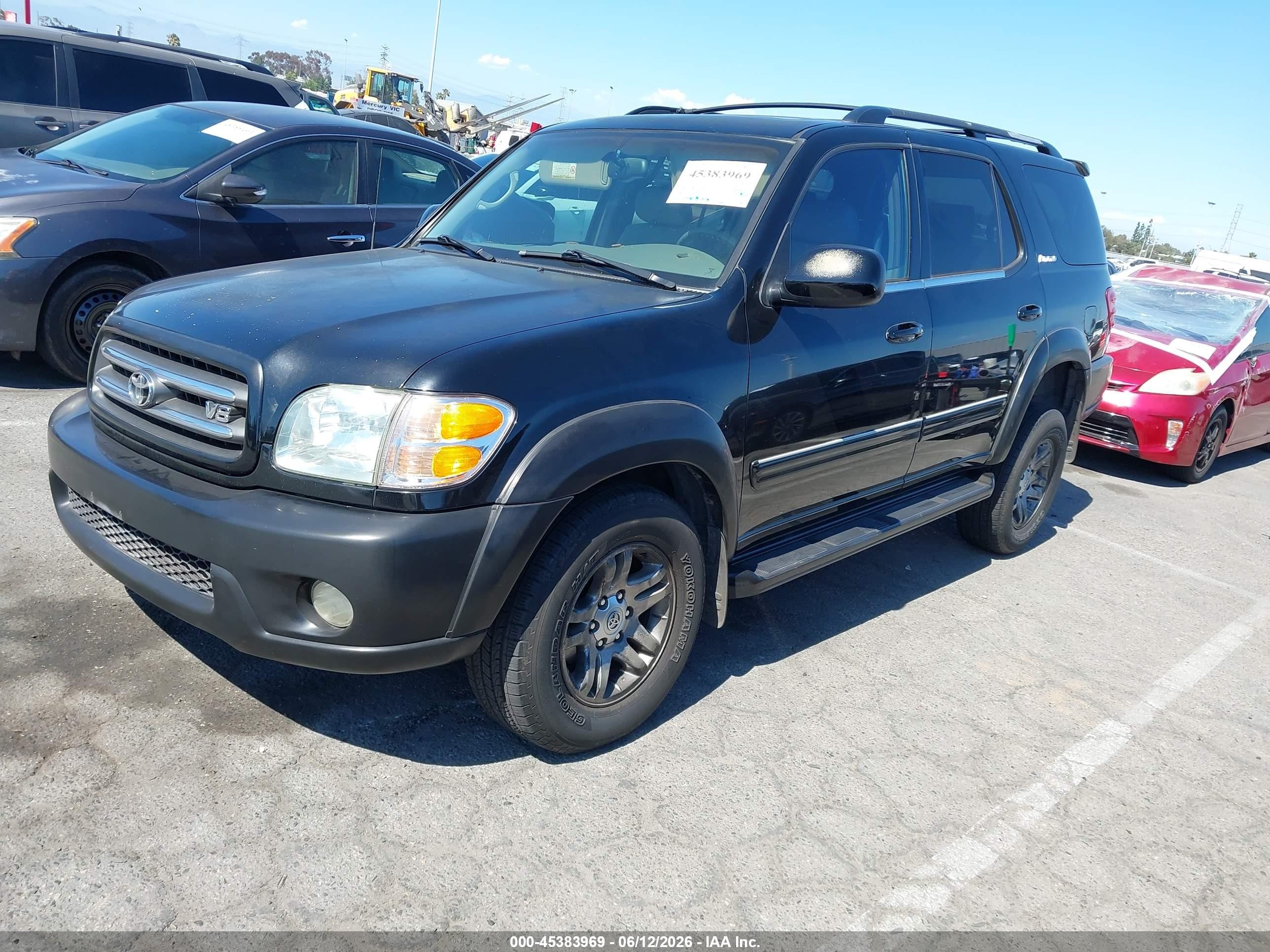 2003 Toyota Sequoia Limited V8 Black vin: 5TDBT48A23S150472