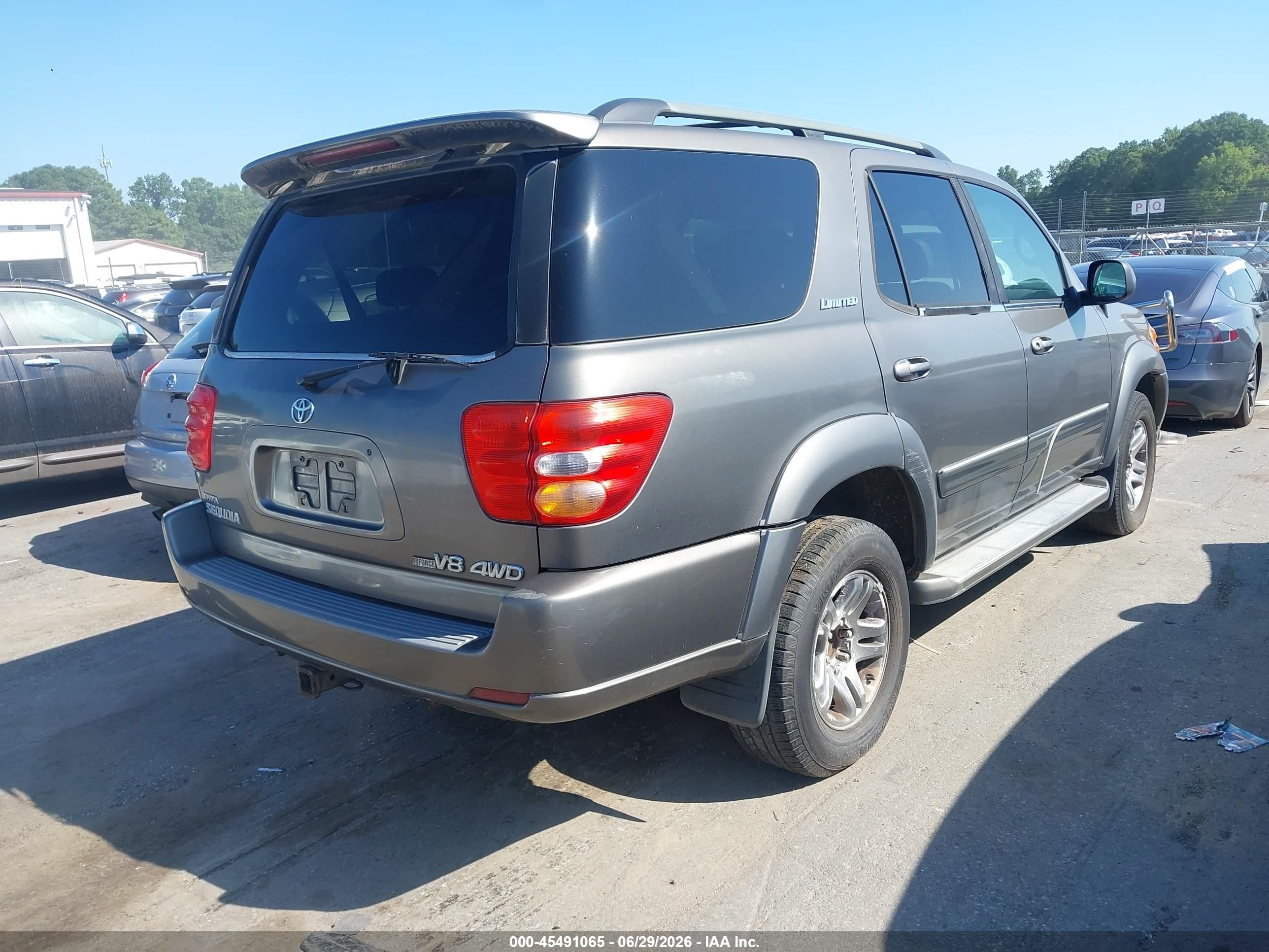 2004 Toyota Sequoia Limited V8 Gray vin: 5TDBT48A24S216536