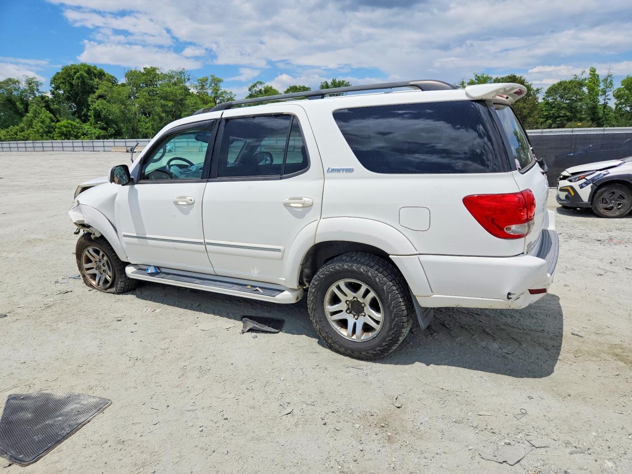 2005 Toyota Sequoia Limited White vin: 5TDBT48A25S247030