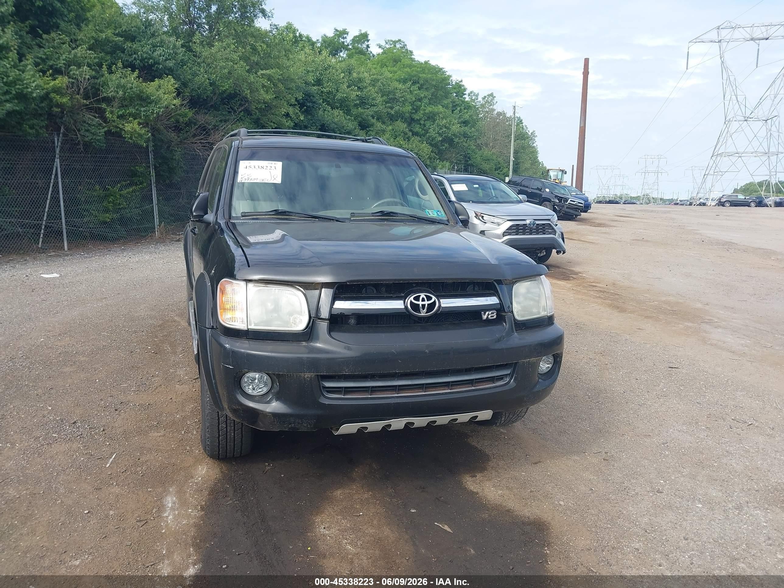 2006 Toyota Sequoia Limited V8 Black vin: 5TDBT48A26S273984