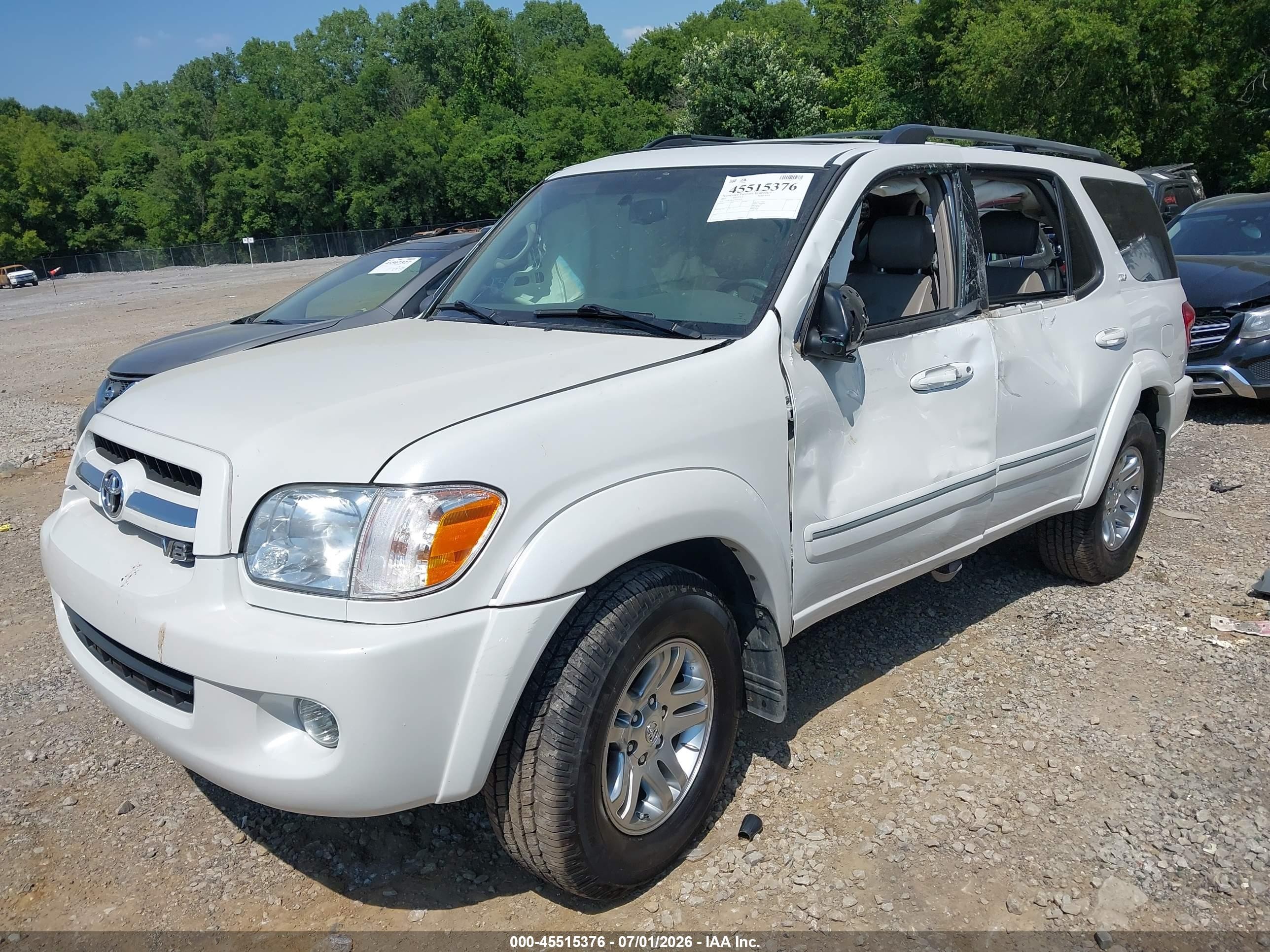 2007 Toyota Sequoia Limited White vin: 5TDBT48A27S281634