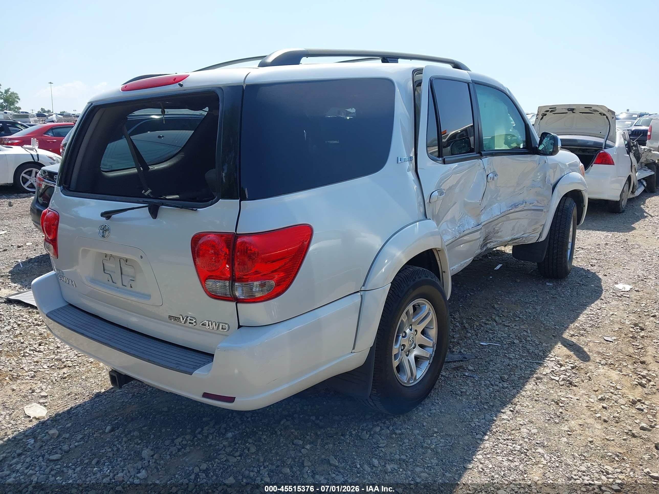 2007 Toyota Sequoia Limited White vin: 5TDBT48A27S281634