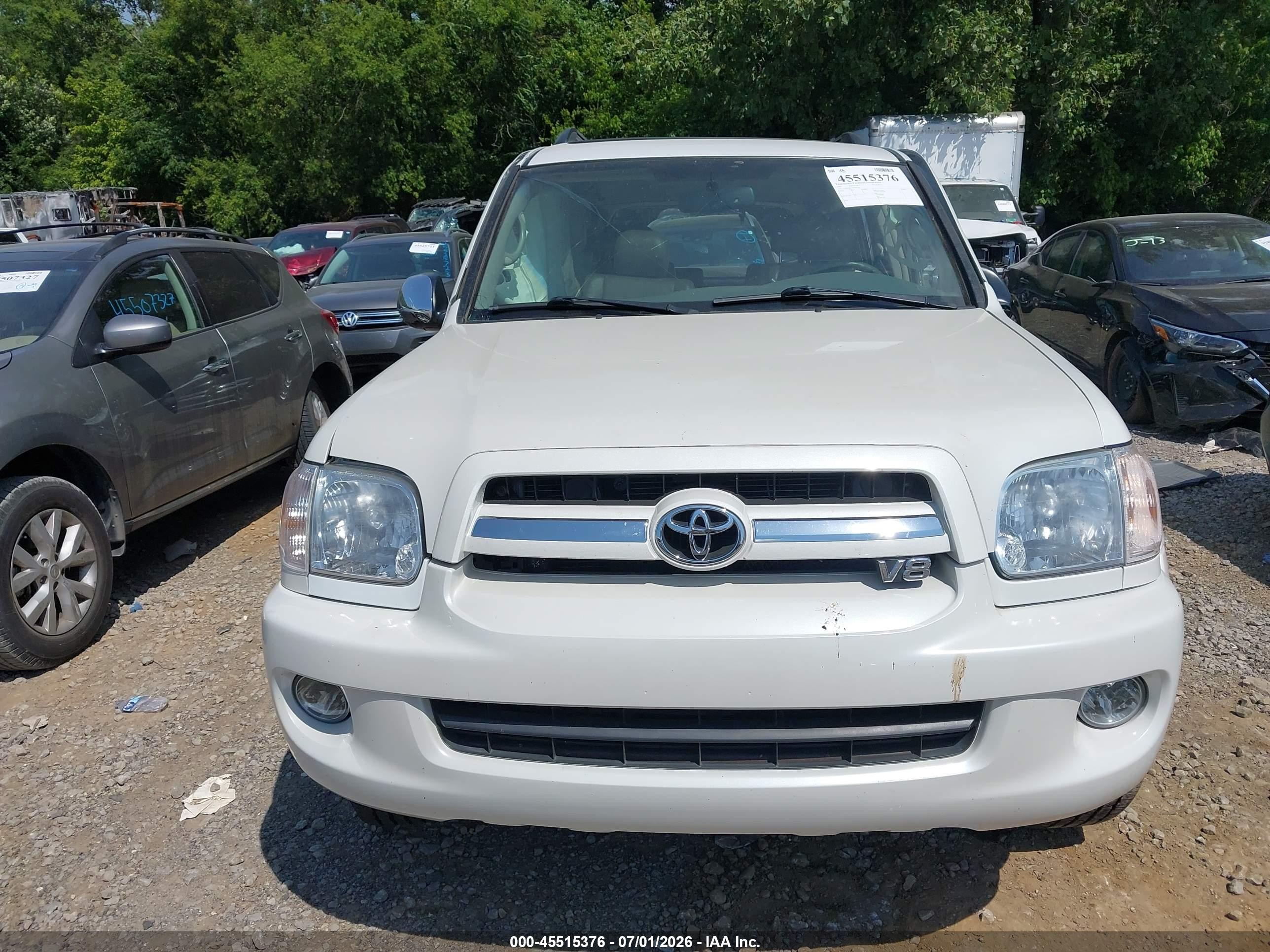 2007 Toyota Sequoia Limited White vin: 5TDBT48A27S281634
