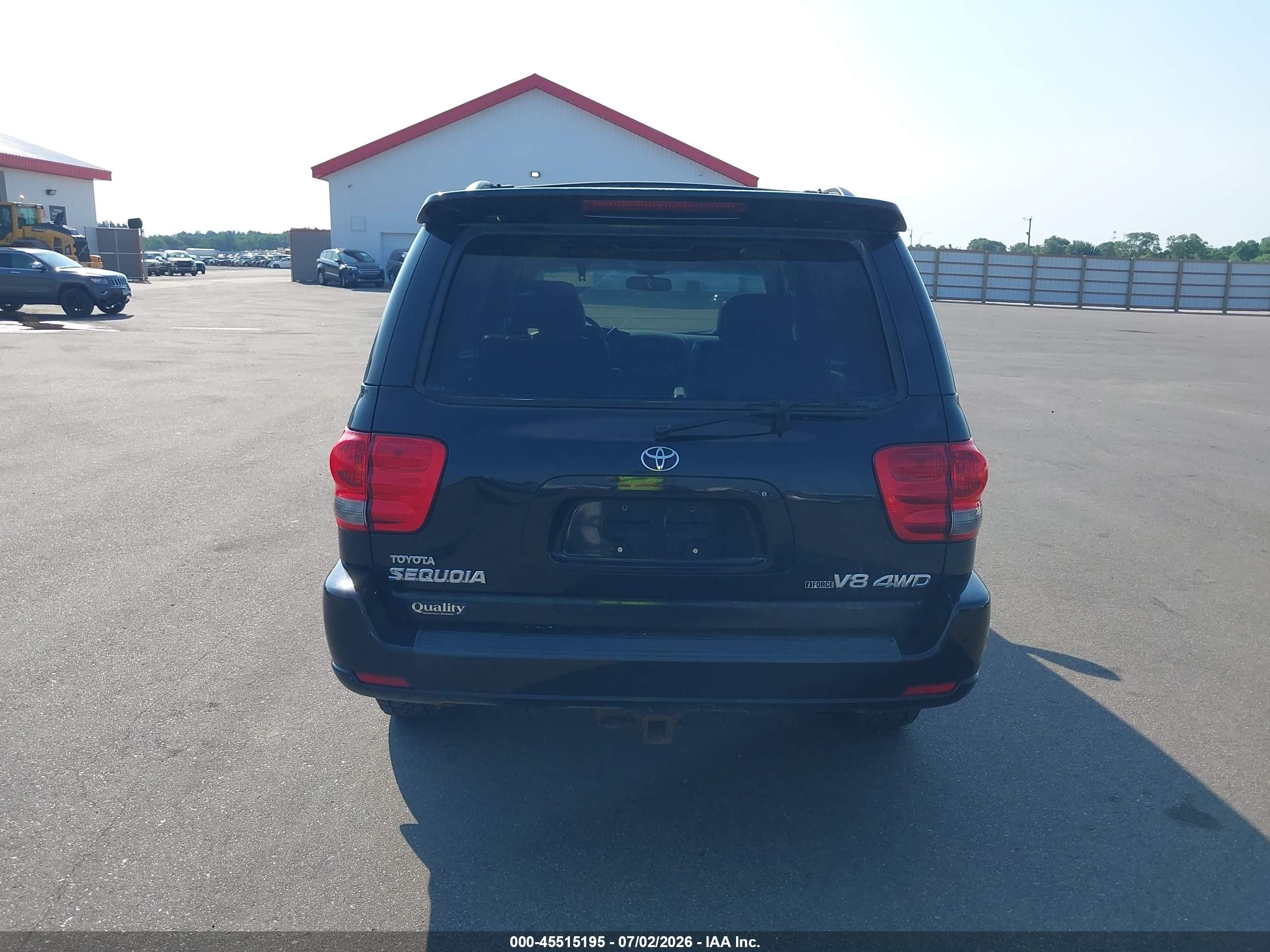 2007 Toyota Sequoia Limited Black vin: 5TDBT48A27S283156