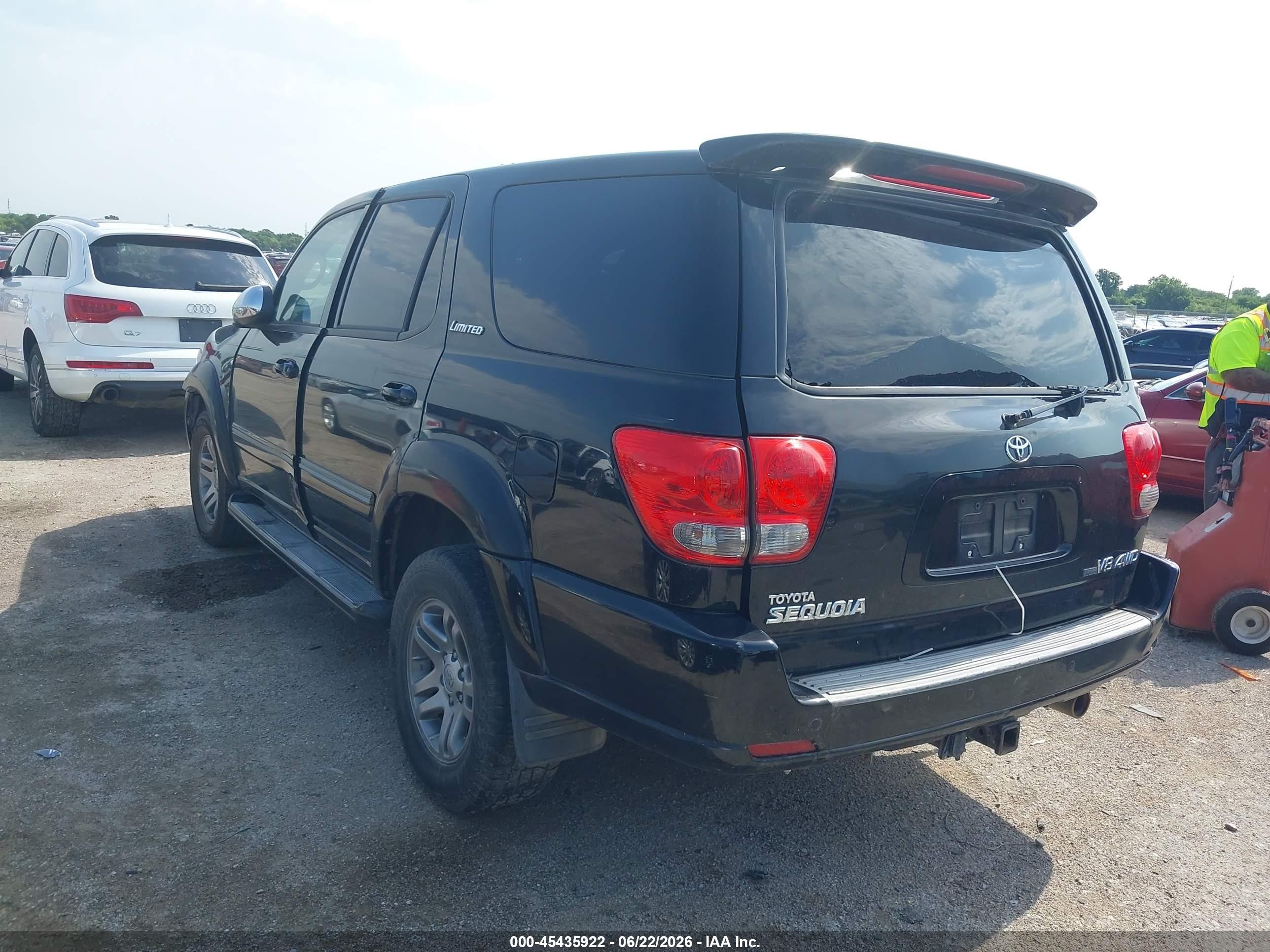 2007 Toyota Sequoia Limited V8 Black vin: 5TDBT48A27S291130