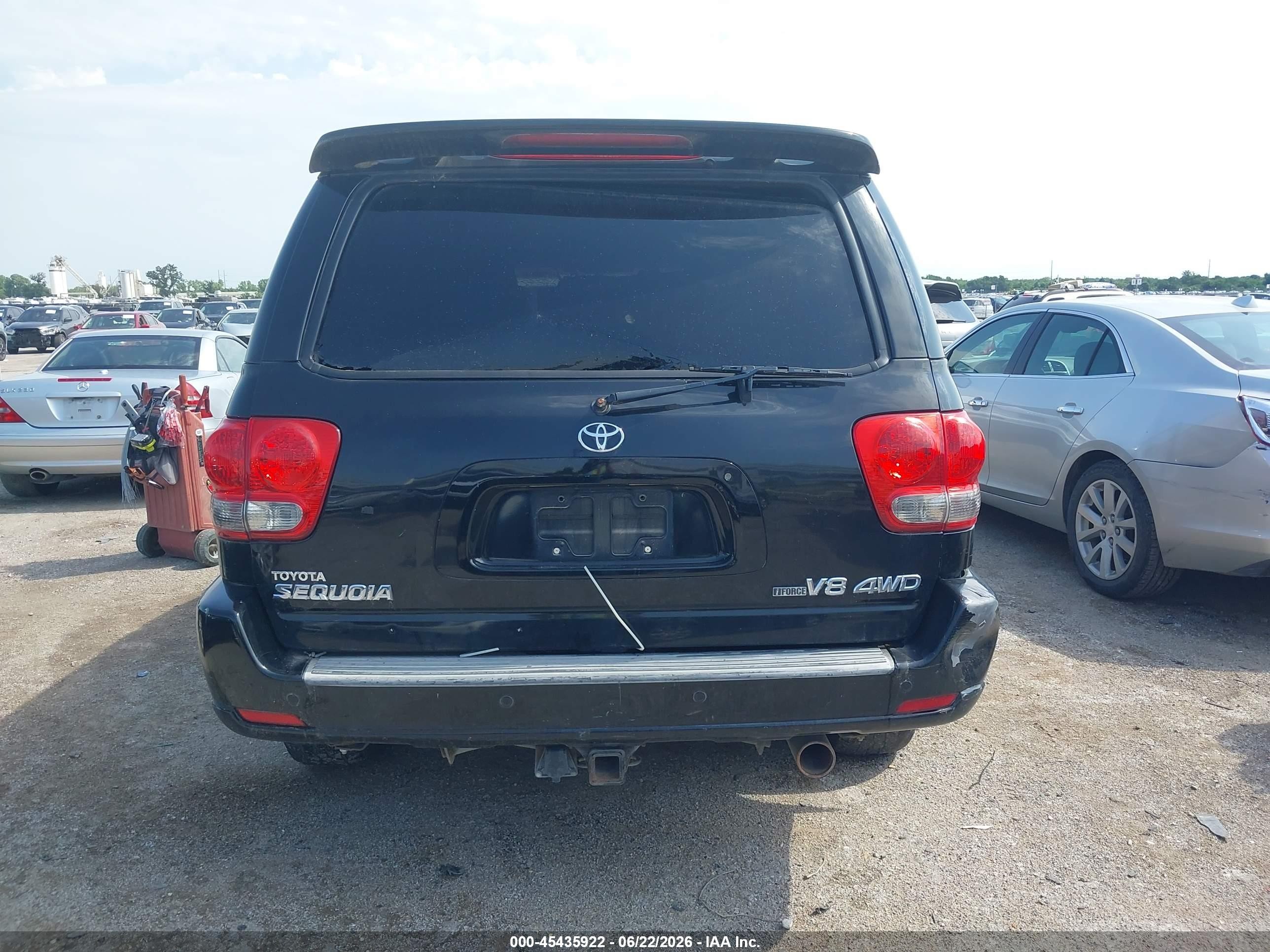 2007 Toyota Sequoia Limited V8 Black vin: 5TDBT48A27S291130