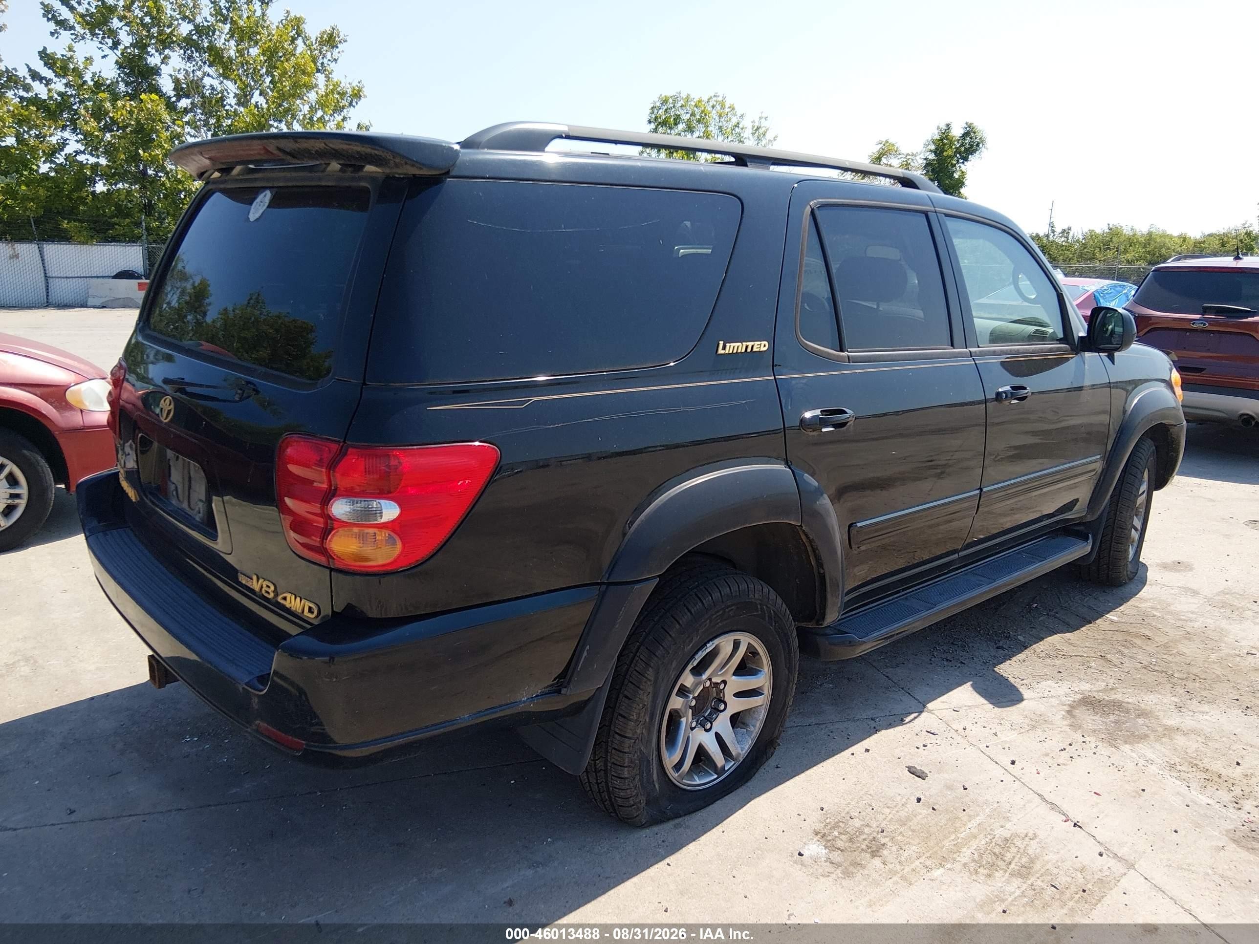 2004 Toyota Sequoia Limited V8 Black vin: 5TDBT48A34S218148