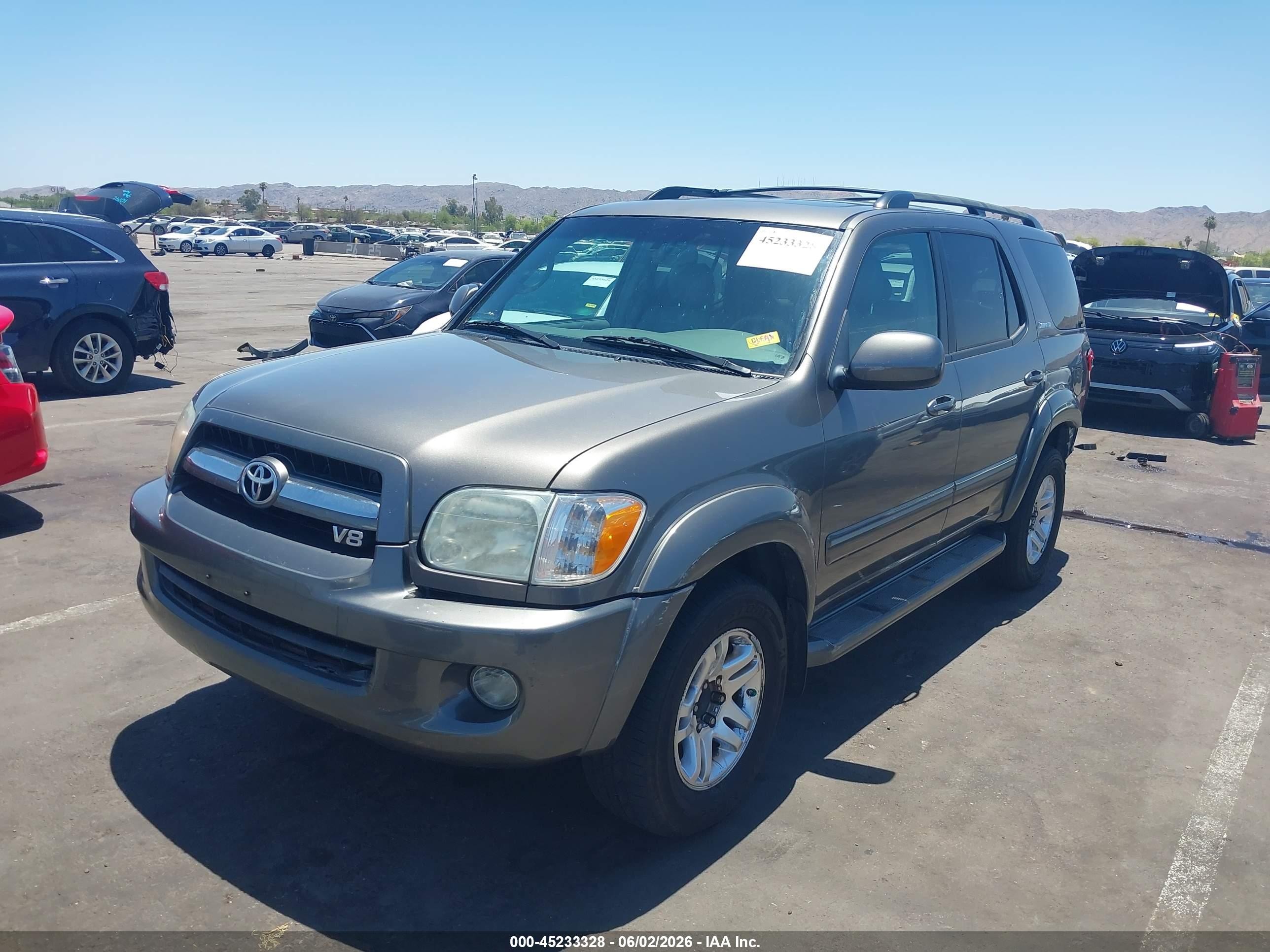 2006 Toyota Sequoia Limited V8 Gray vin: 5TDBT48A36S265926