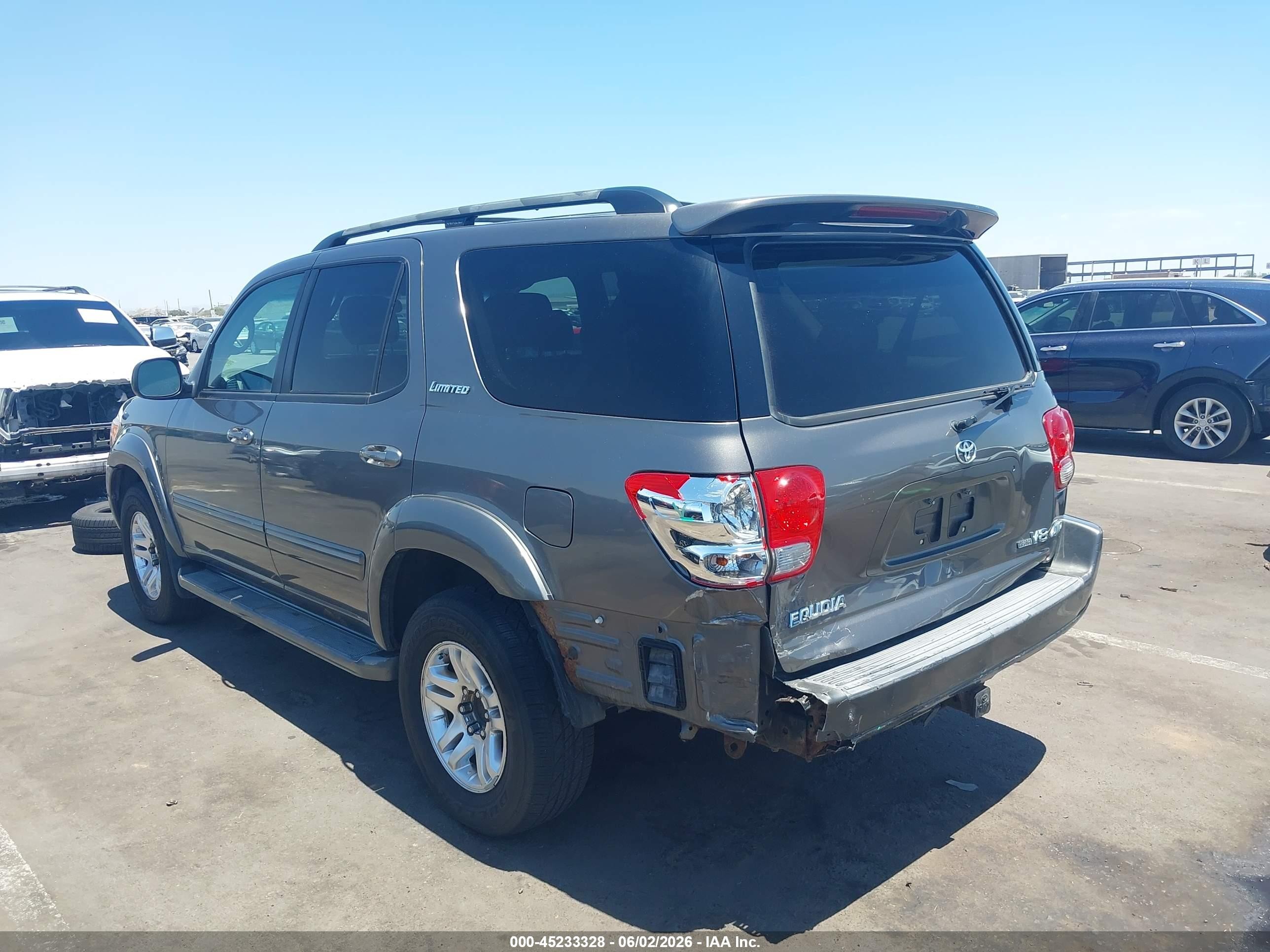 2006 Toyota Sequoia Limited V8 Gray vin: 5TDBT48A36S265926