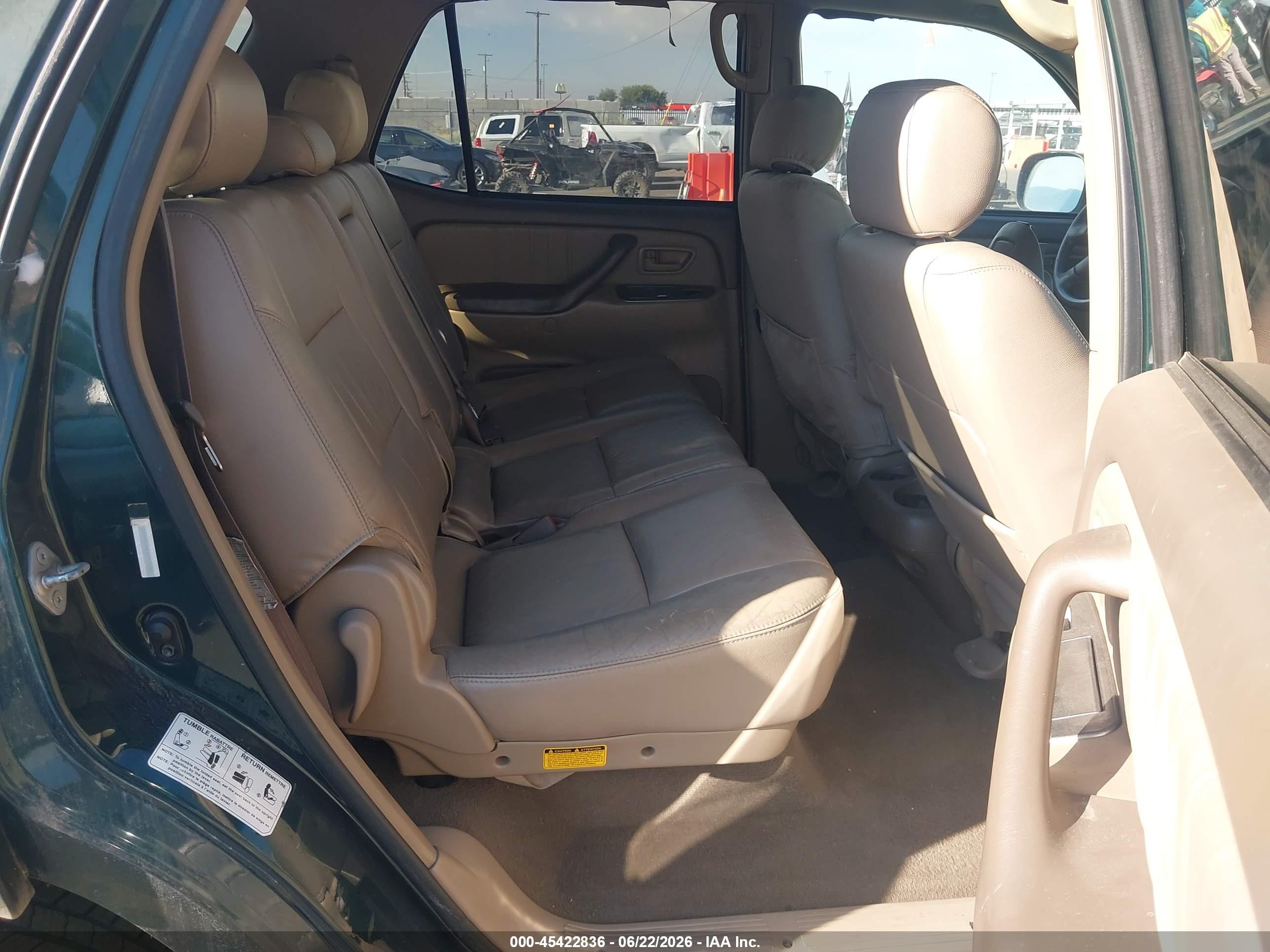 2001 Toyota Sequoia Limited V8 Green vin: 5TDBT48A41S042822