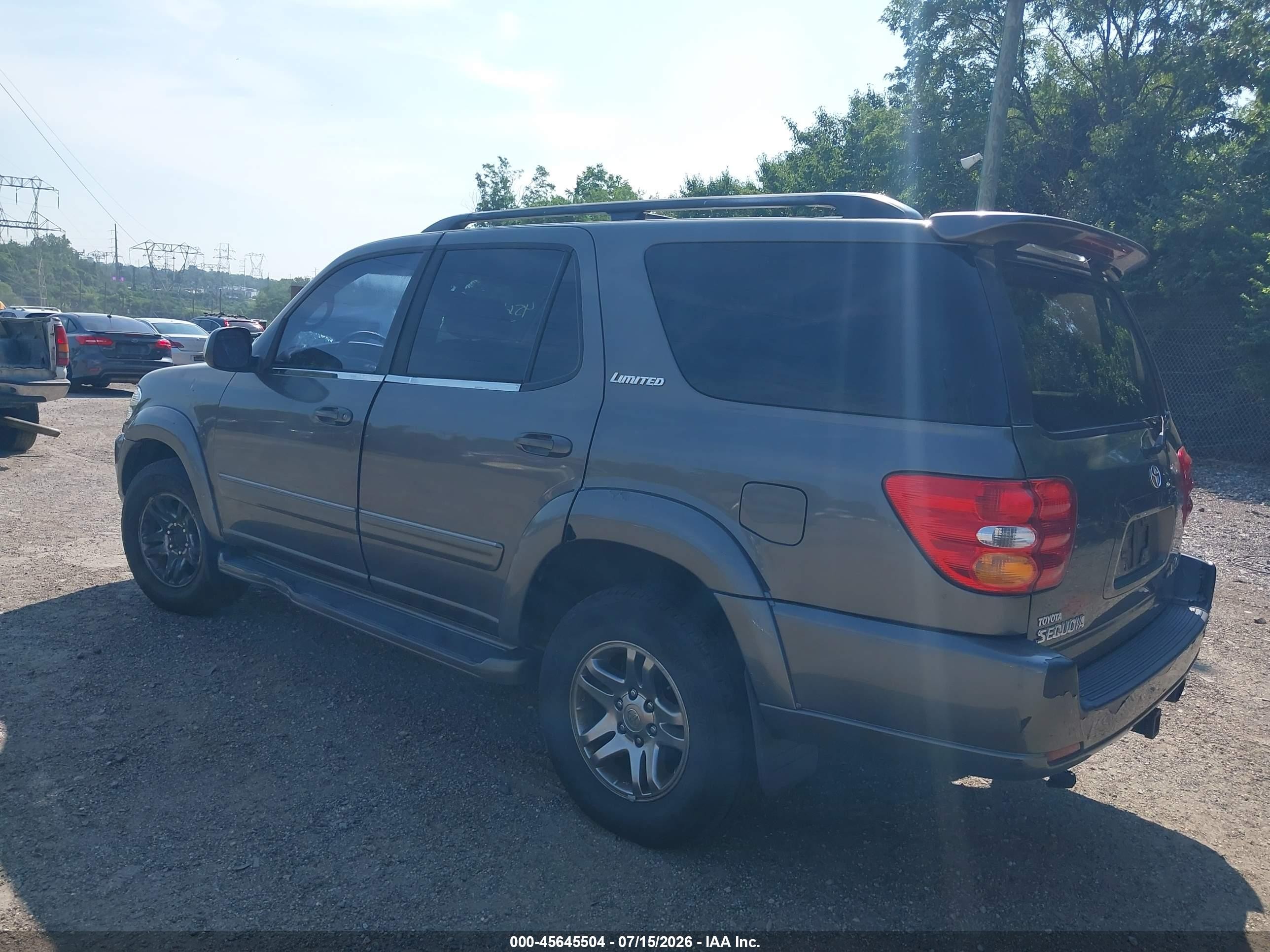 2003 Toyota Sequoia Limited V8 Серый vin: 5TDBT48A43S193470