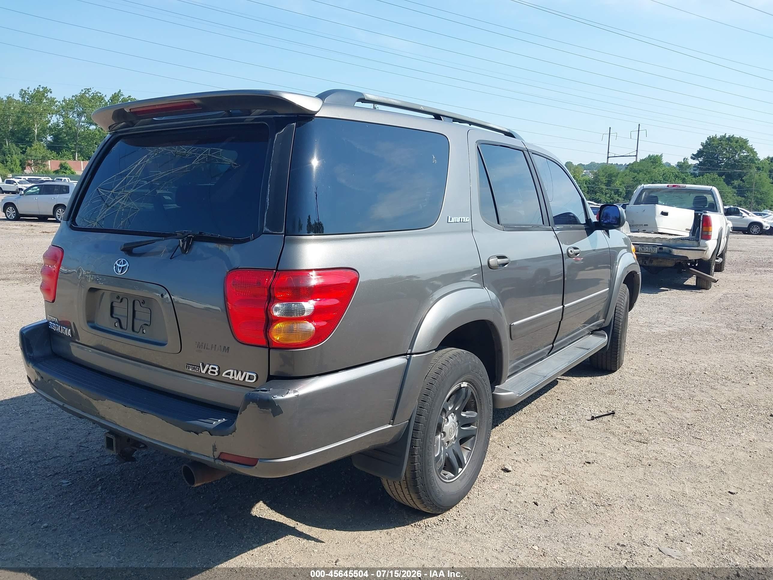 2003 Toyota Sequoia Limited V8 Серый vin: 5TDBT48A43S193470