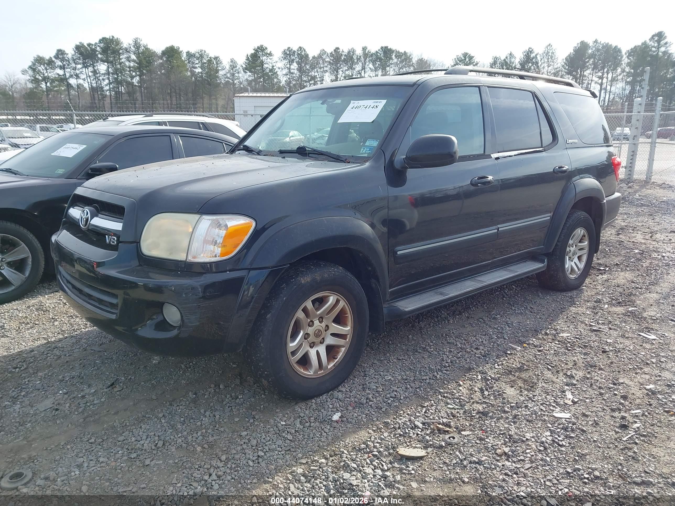 2005 Toyota Sequoia Limited V8 Black vin: 5TDBT48A45S248535