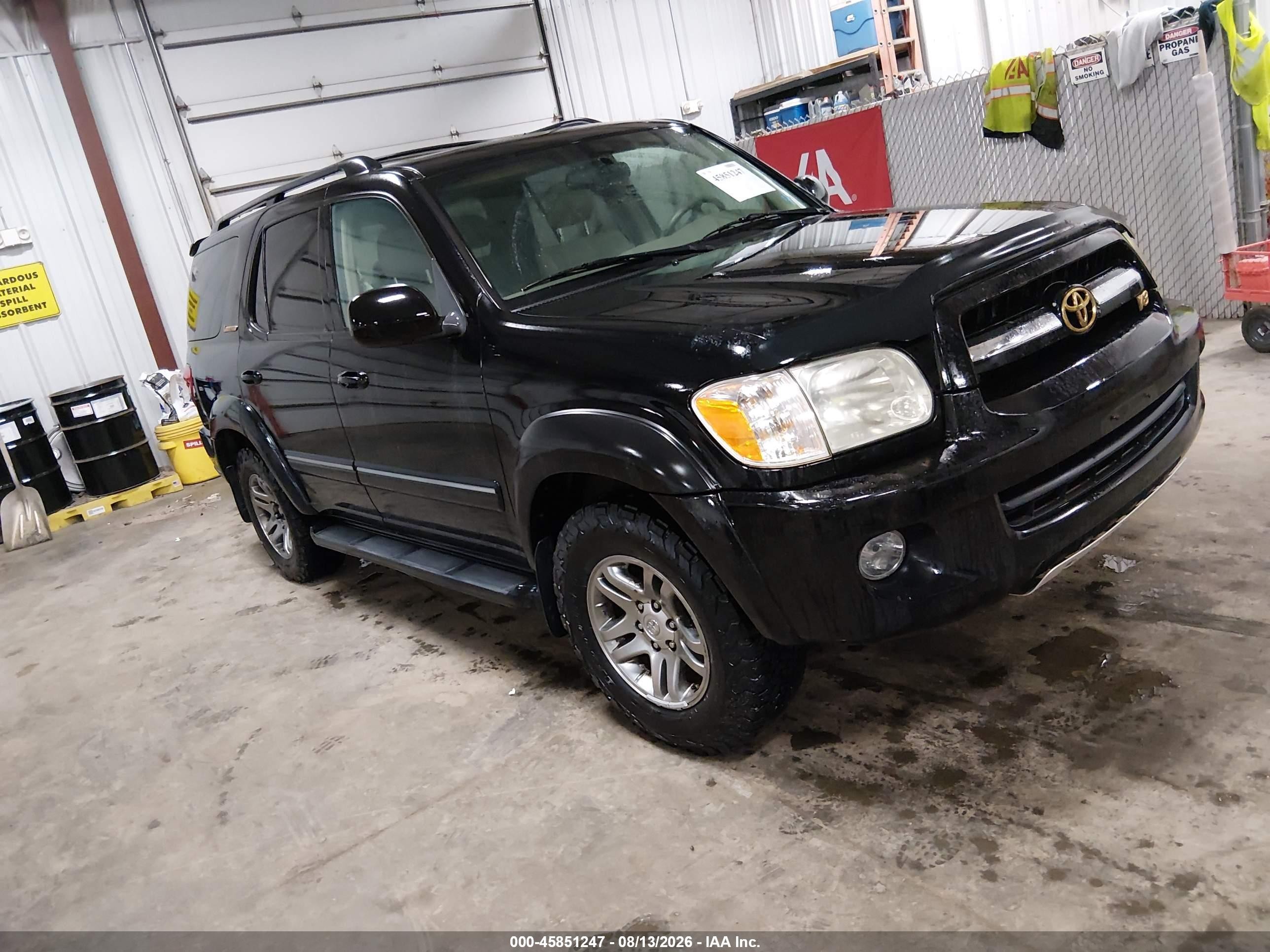 2005 Toyota Sequoia Limited V8 Black vin: 5TDBT48A45S252228