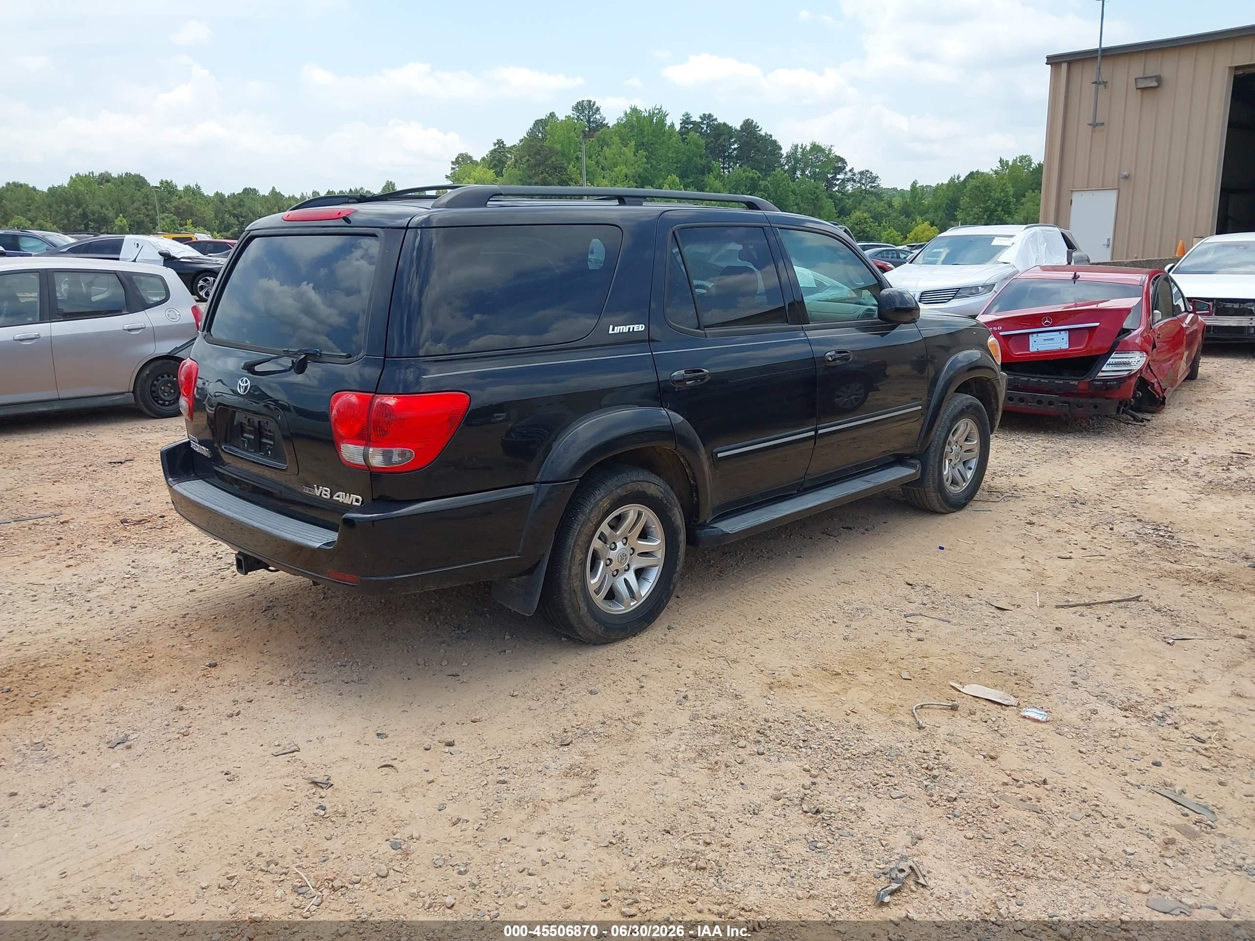 2006 Toyota Sequoia Limited V8 Black vin: 5TDBT48A46S267524