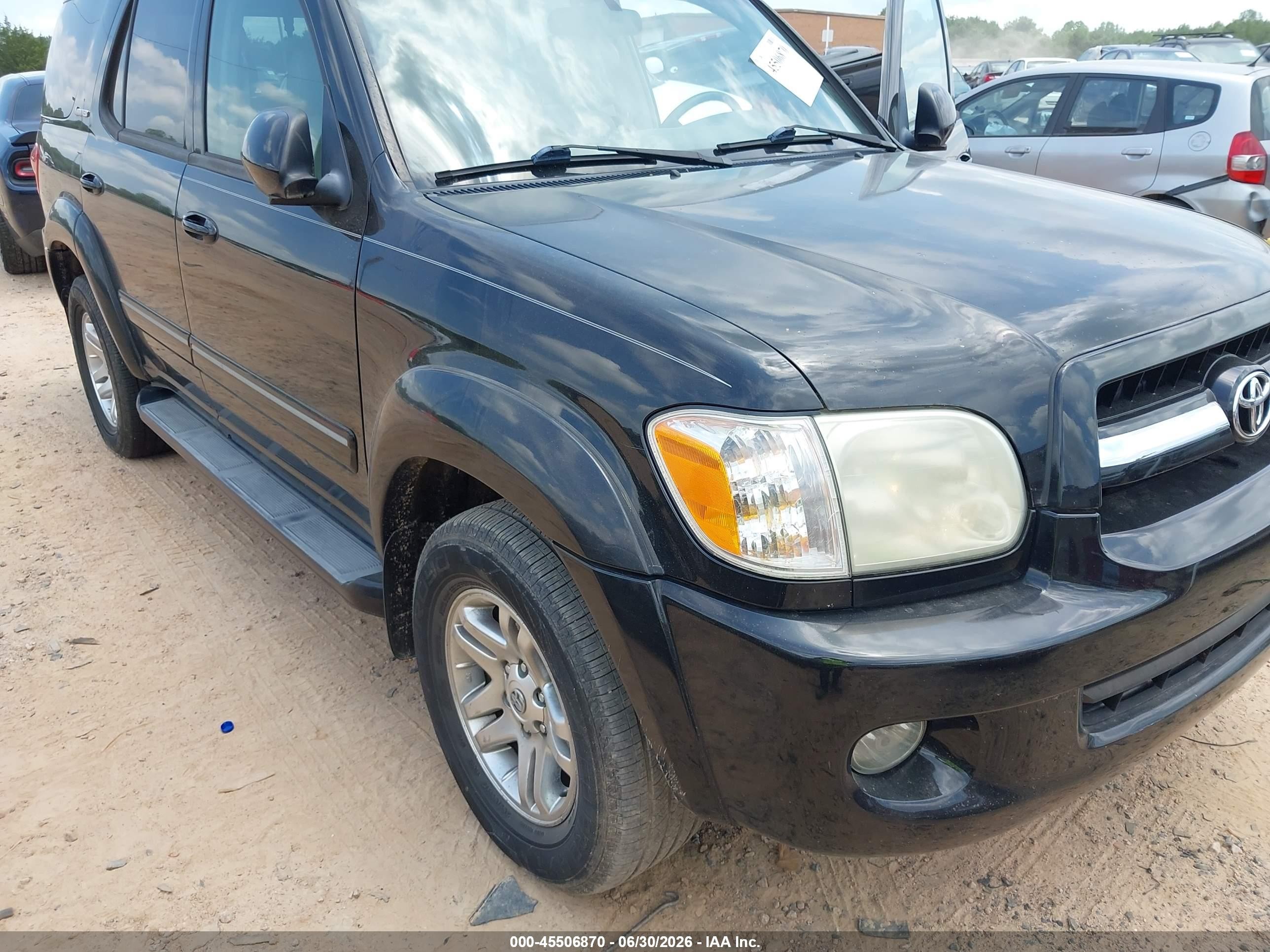 2006 Toyota Sequoia Limited V8 Black vin: 5TDBT48A46S267524