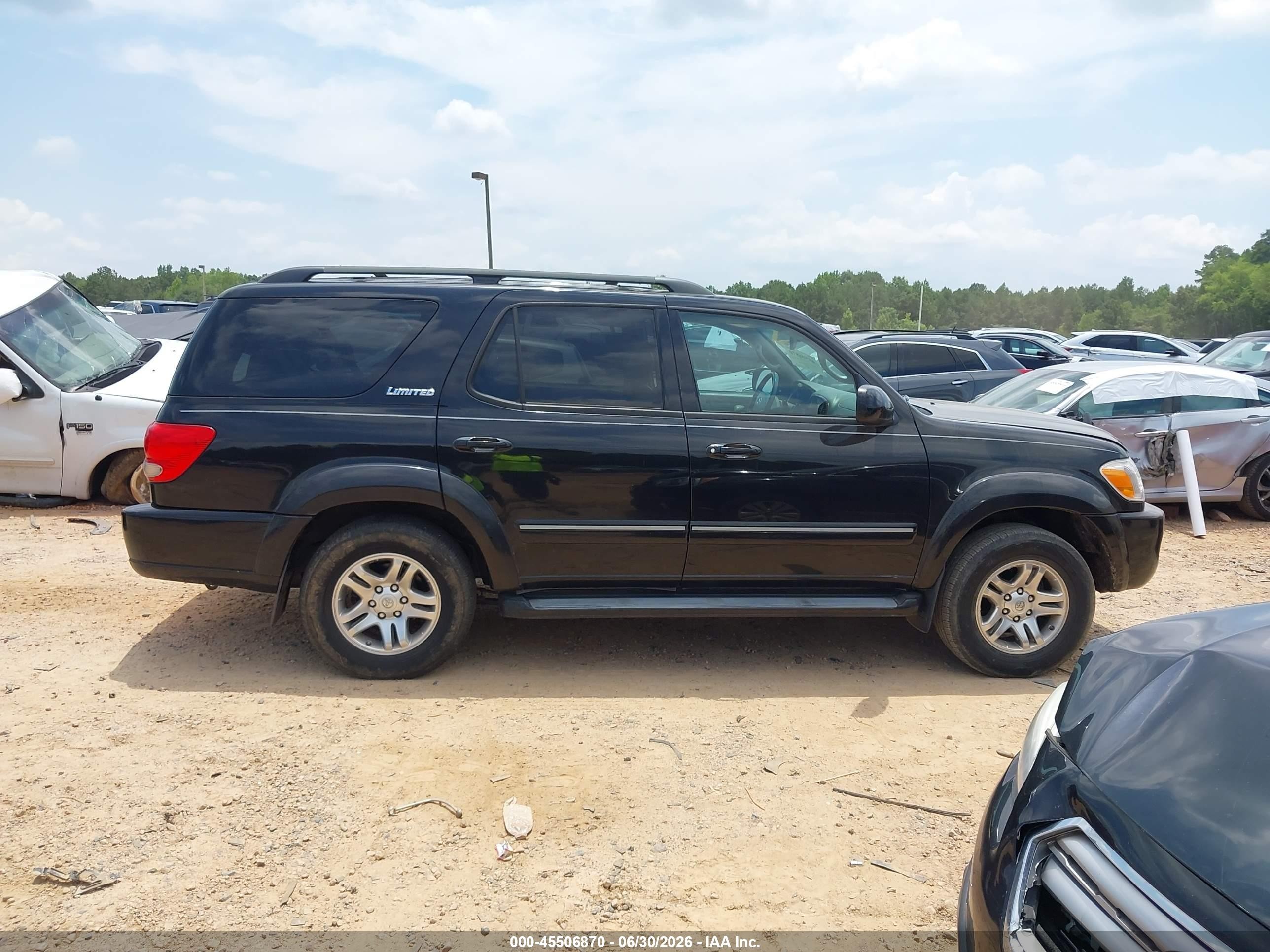 2006 Toyota Sequoia Limited V8 Black vin: 5TDBT48A46S267524