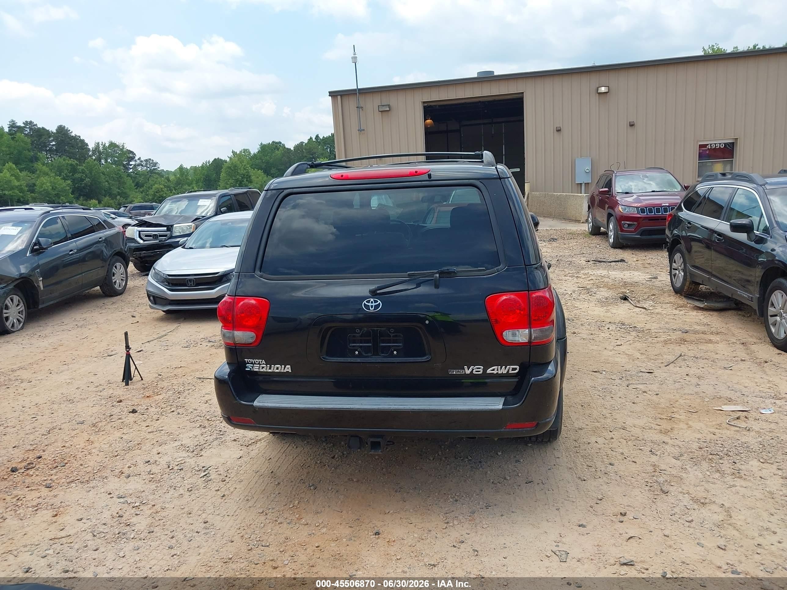 2006 Toyota Sequoia Limited V8 Black vin: 5TDBT48A46S267524