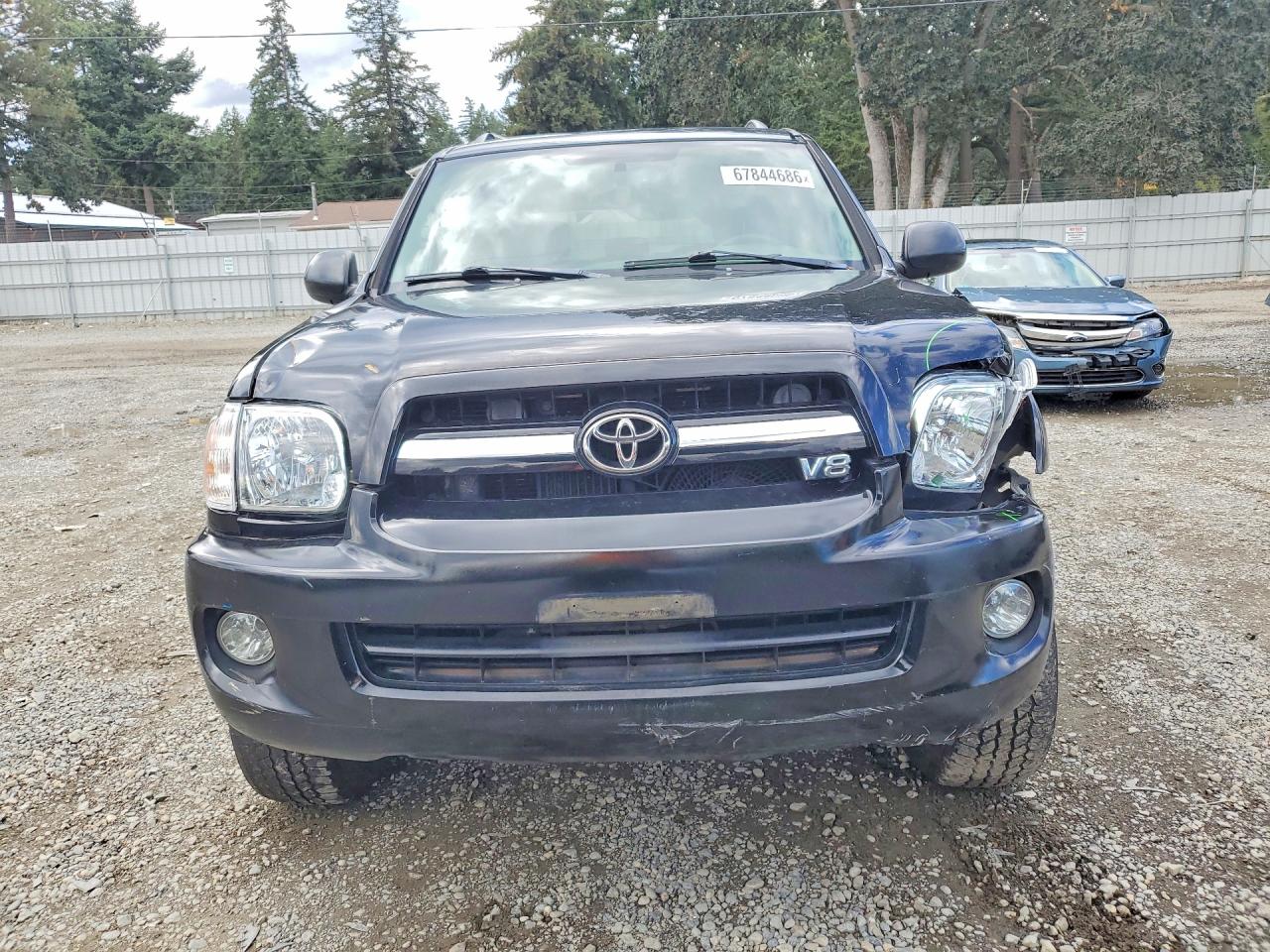 2007 Toyota Sequoia Limited Black vin: 5TDBT48A47S278489