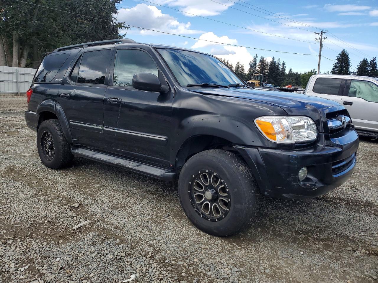 2007 Toyota Sequoia Limited Black vin: 5TDBT48A47S278489
