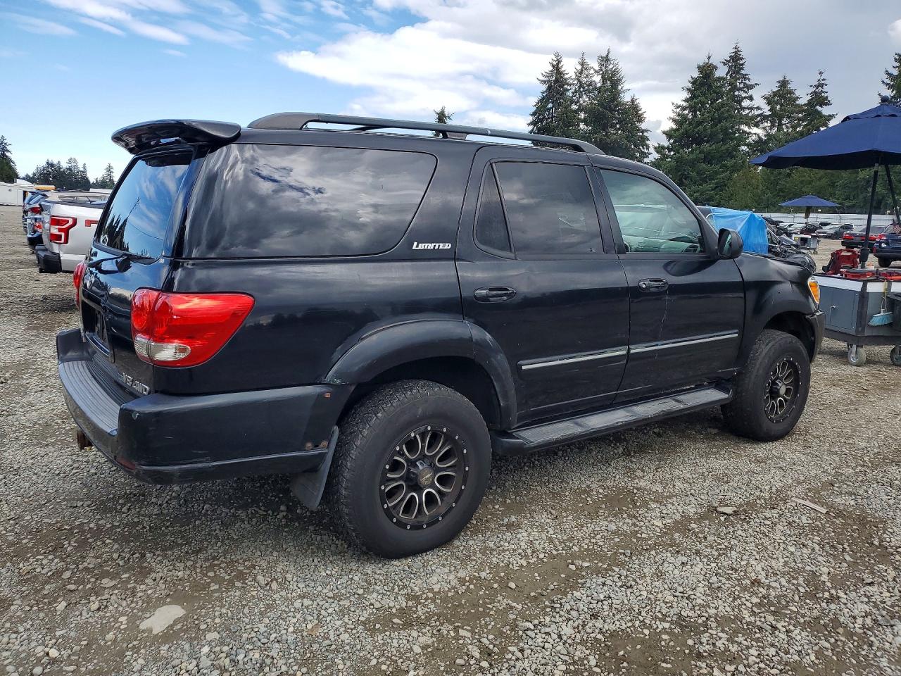 2007 Toyota Sequoia Limited Black vin: 5TDBT48A47S278489