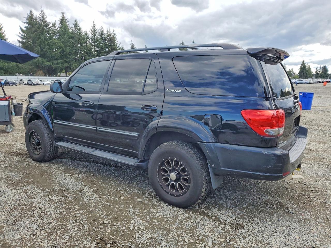 2007 Toyota Sequoia Limited Black vin: 5TDBT48A47S278489